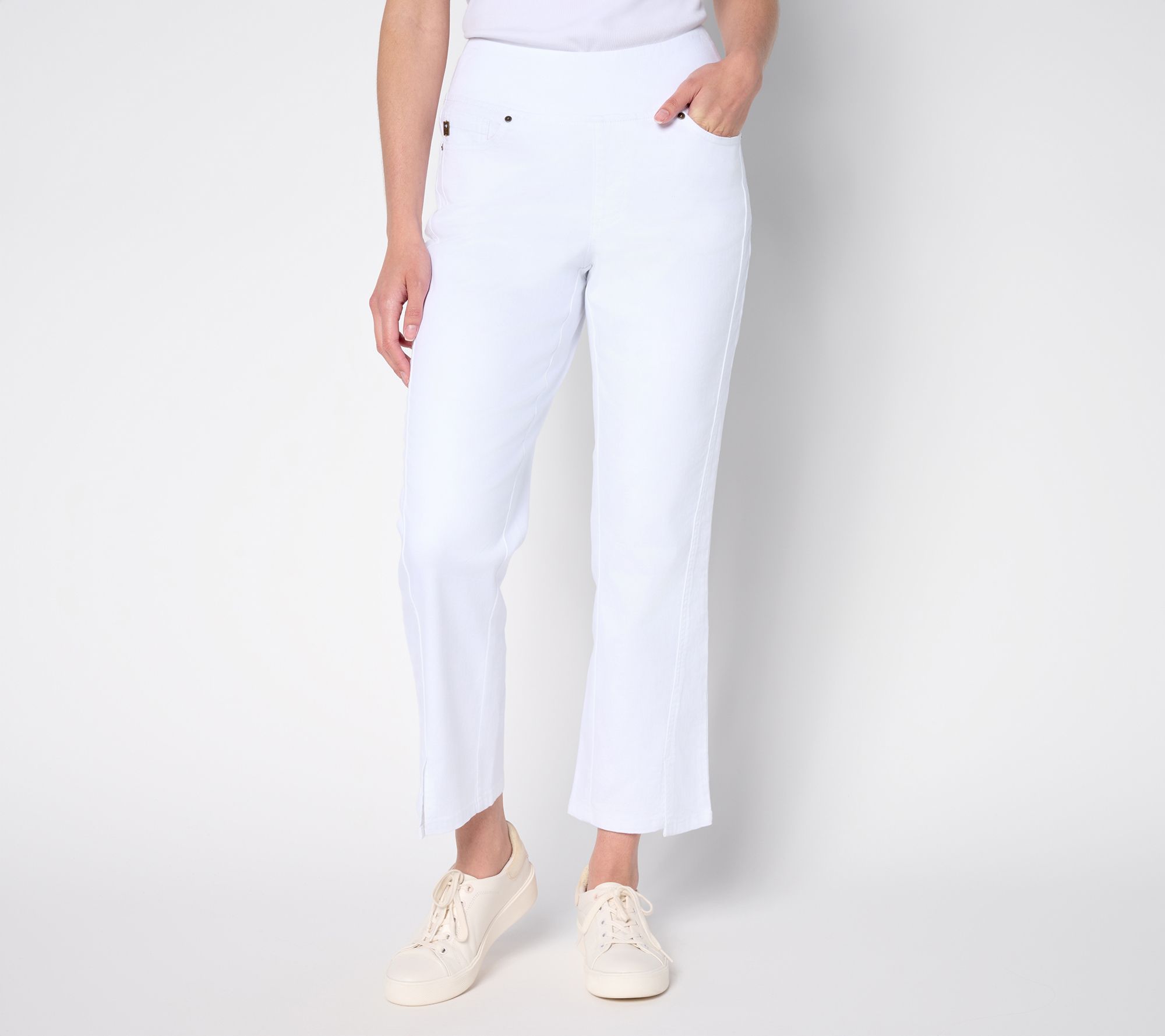 Belle by Kim Gravel Regular TripleLuxe Twill Seamed Kick Flare Crop