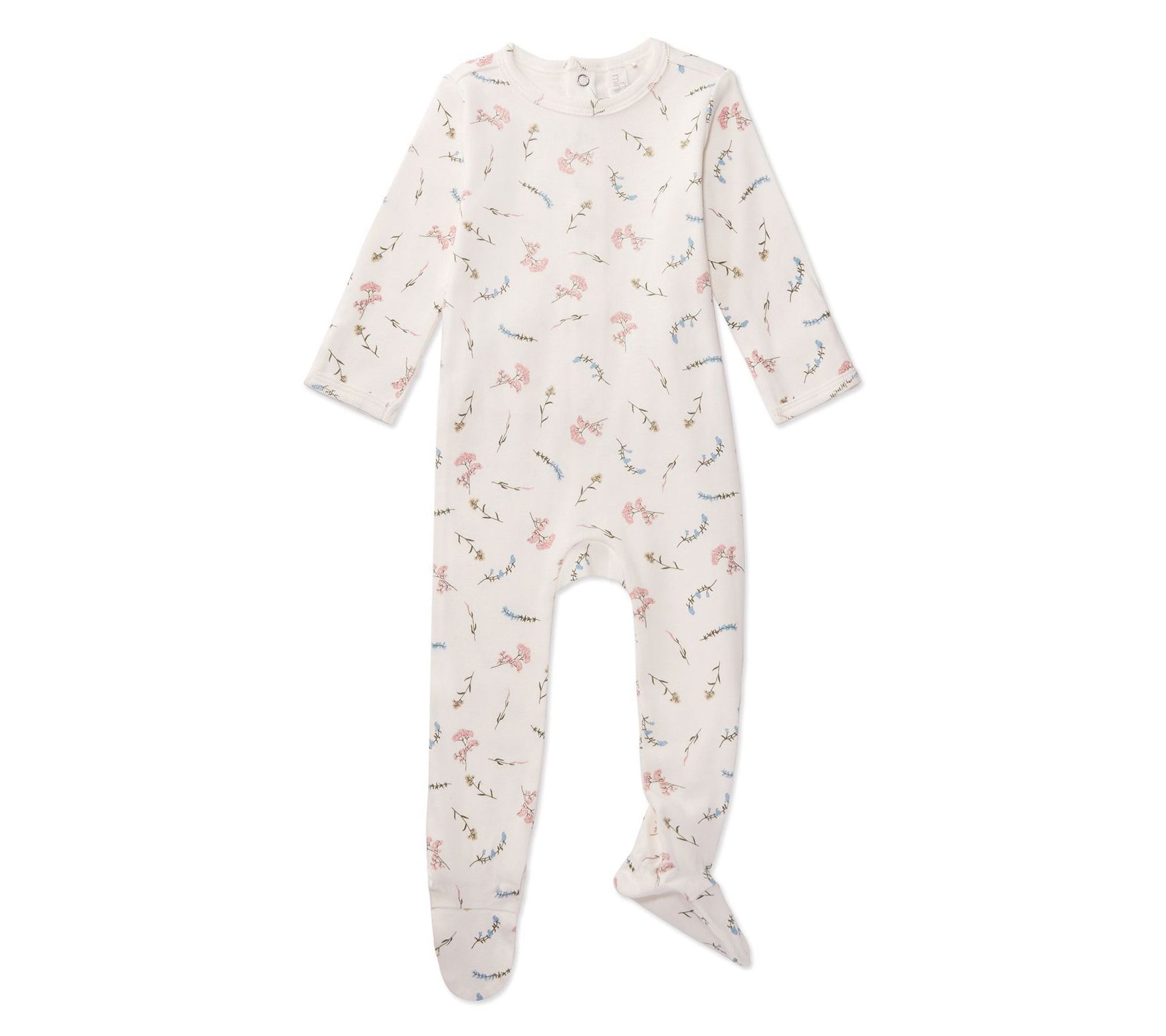  MiniMoi Ribbed Floral Footie