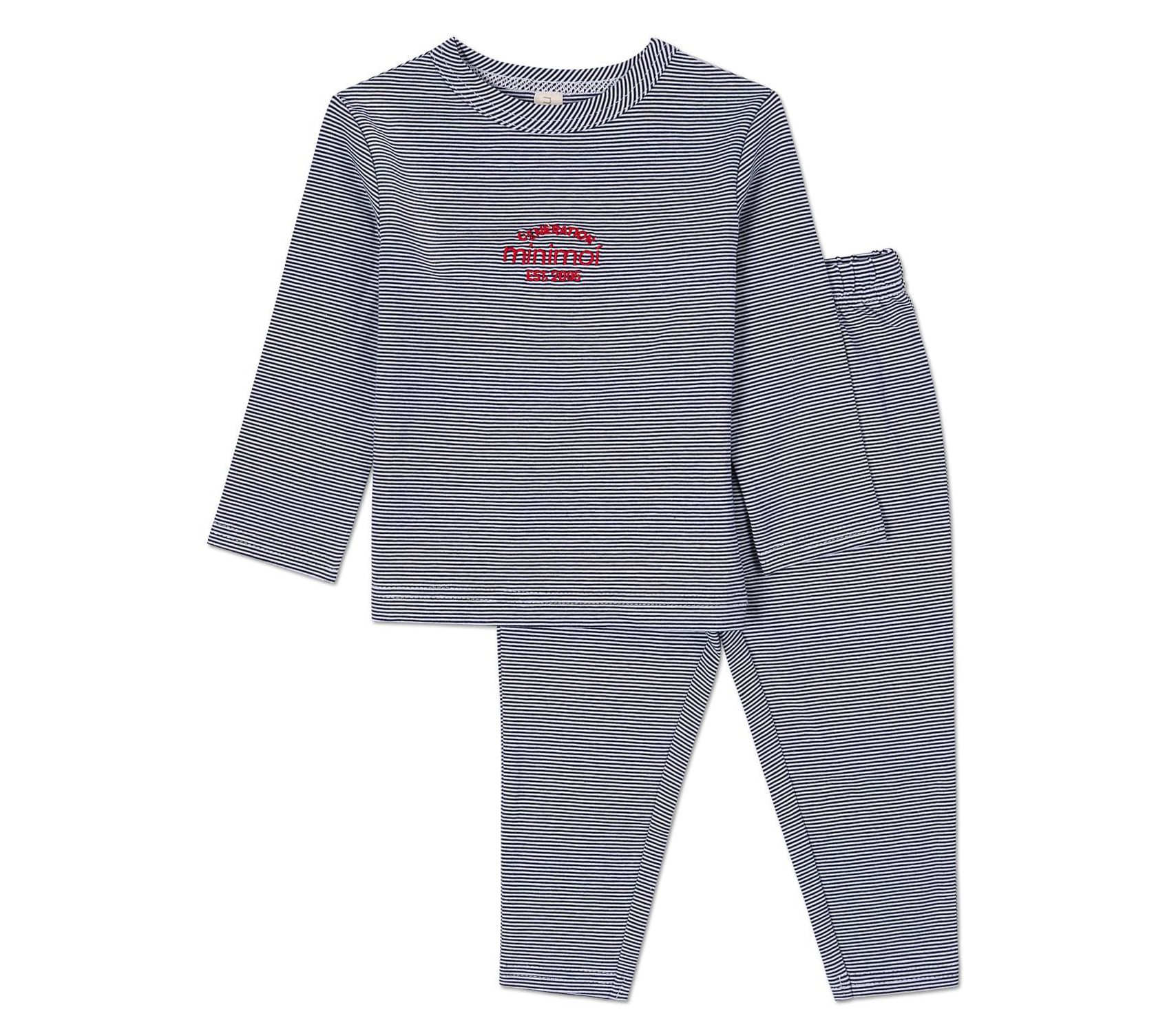 MiniMoi 2pc Boys Mini-Stripe Pajama Set