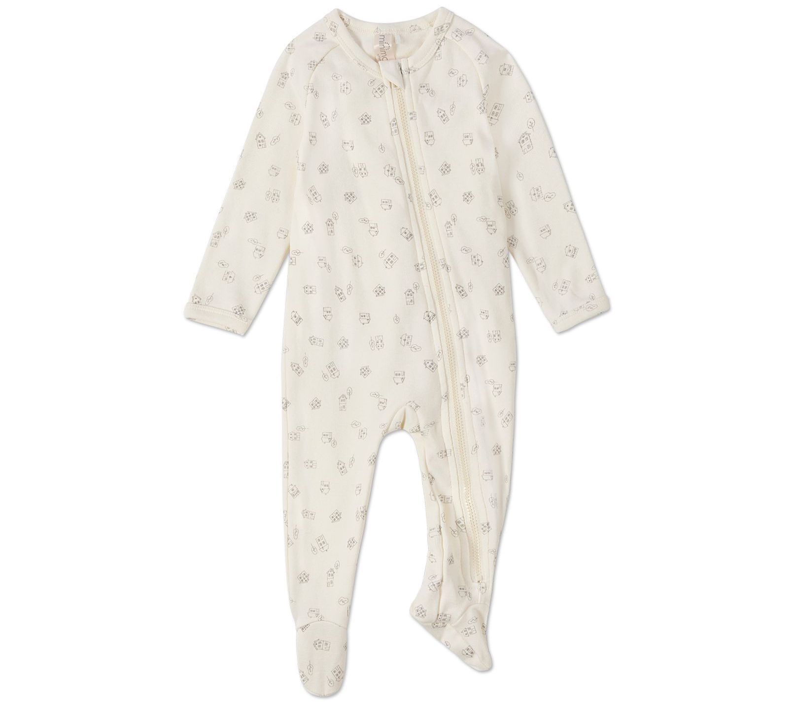 MiniMoi Baby and Toddler Love is Home Zip Footie