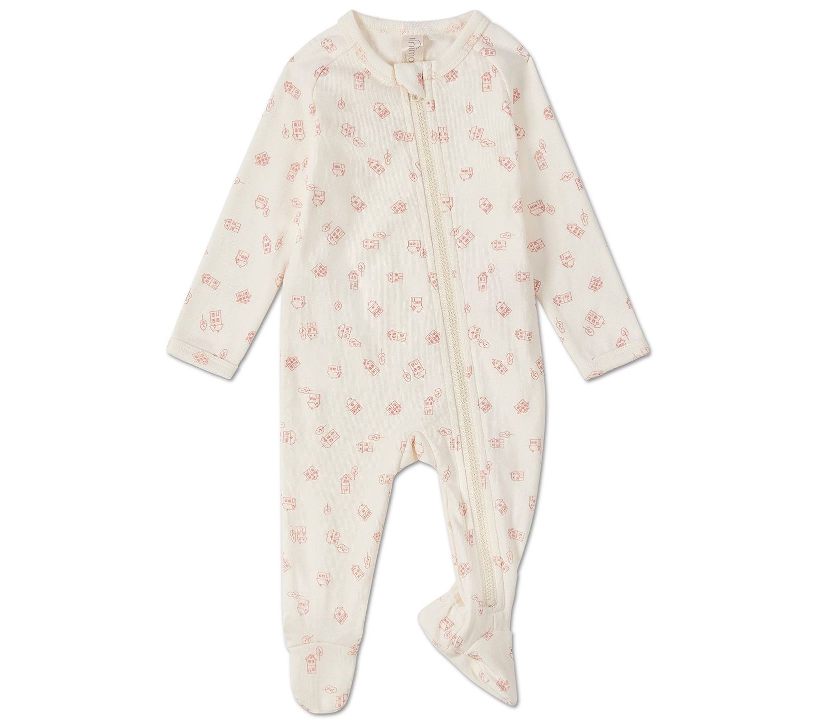 MiniMoi Baby and Toddler Love is Home Zip Footie