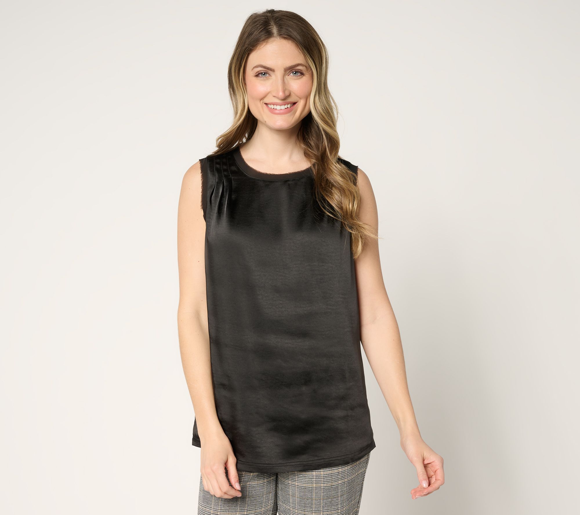 "As Is" by Stacy London Draped Satin Tank