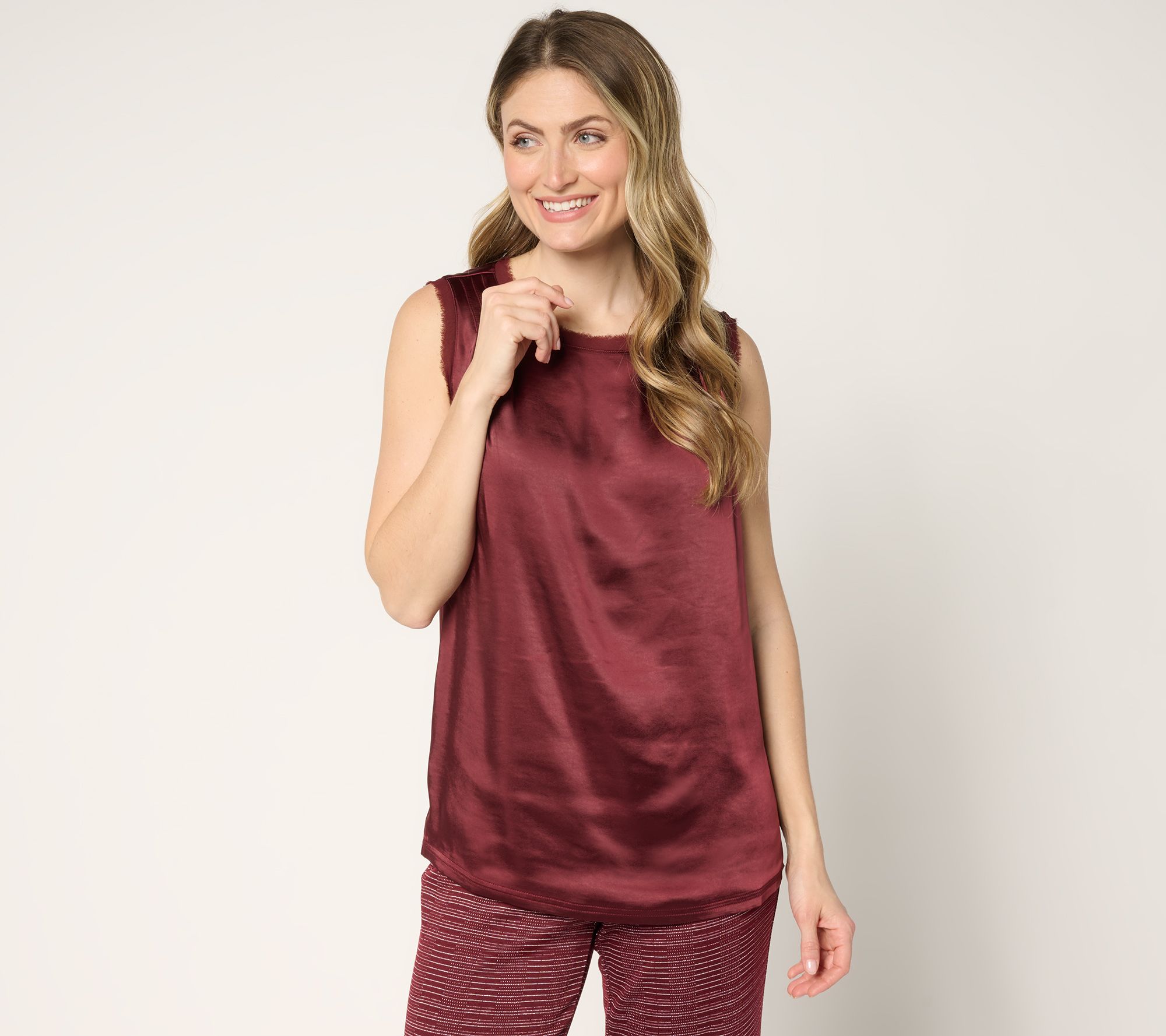 "As Is" by Stacy London Draped Satin Tank