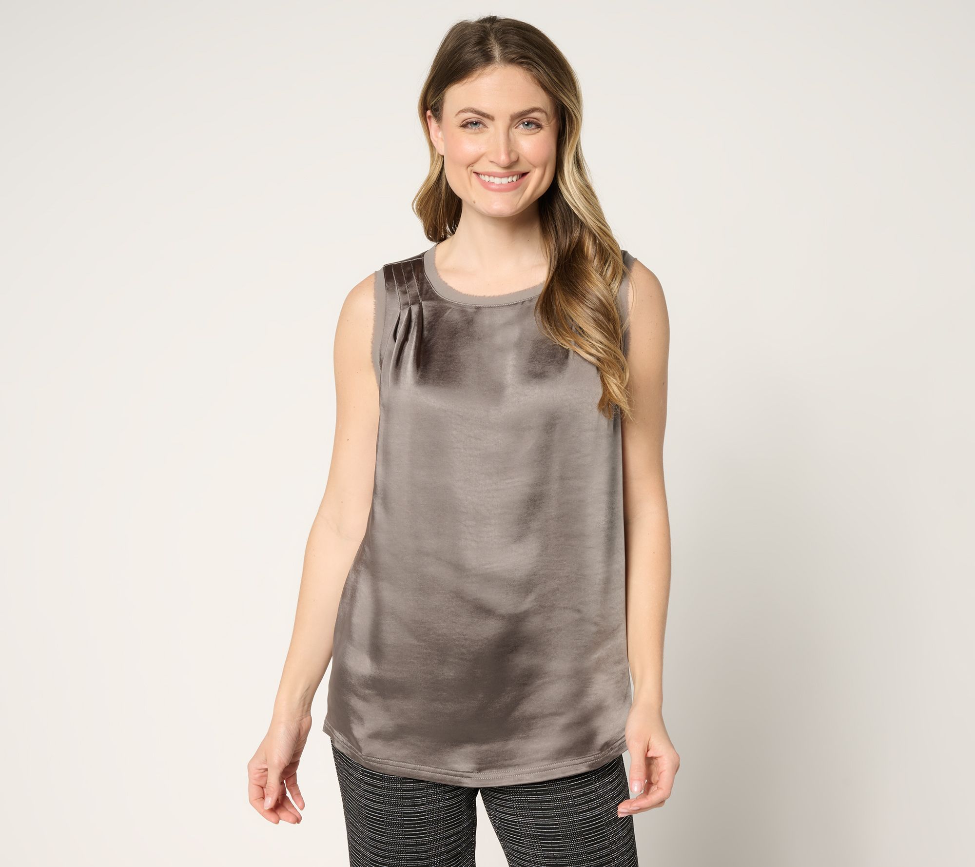 "As Is" by Stacy London Draped Satin Tank