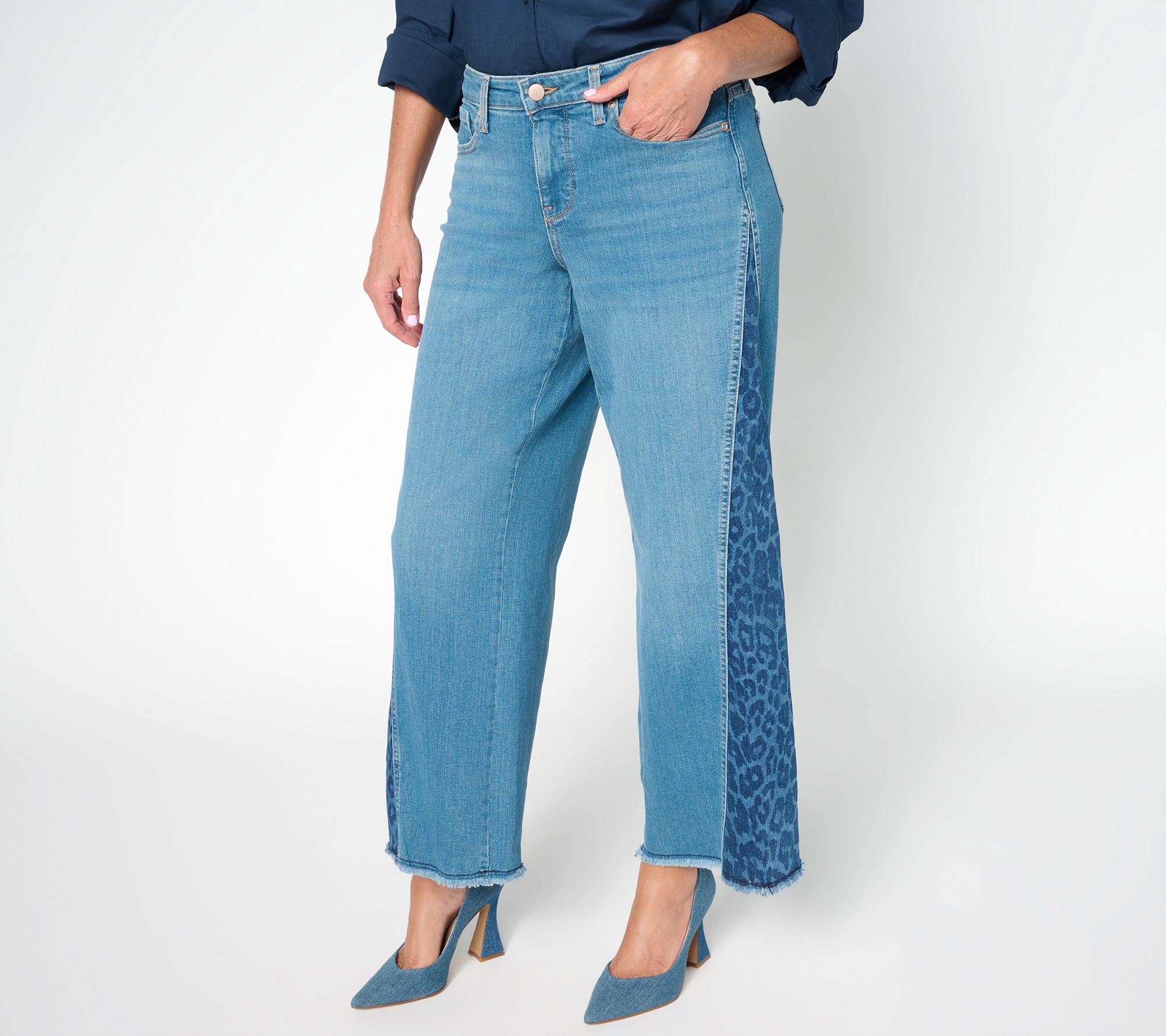 NYDJ Teresa Petite Wide Leg Jeans with Contrast Sideseam Gusset