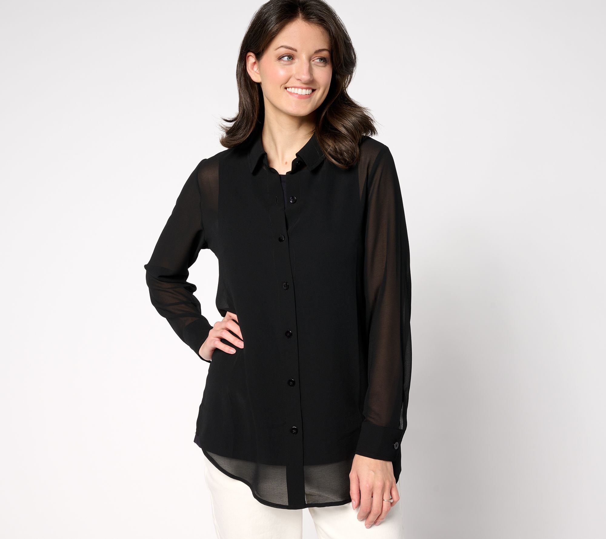 "As Is" Brandis Dress Out Loud Serving the Curvy Bestie Sheer Big Shirt