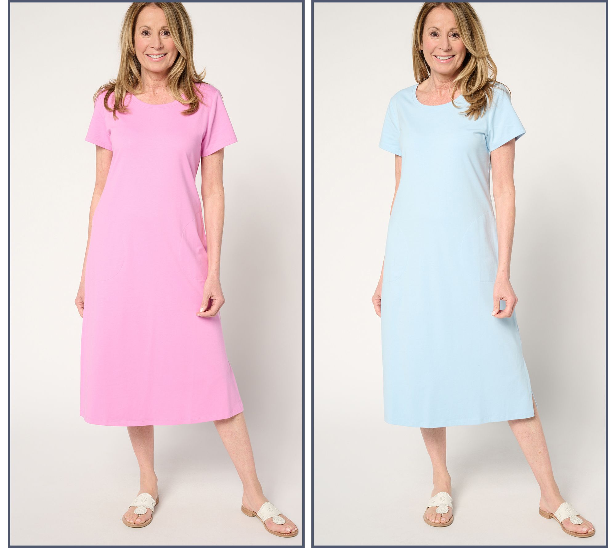 "As Is" Denim & Co. Essentials Regular Perfect Jersey 2-Pack Dresses