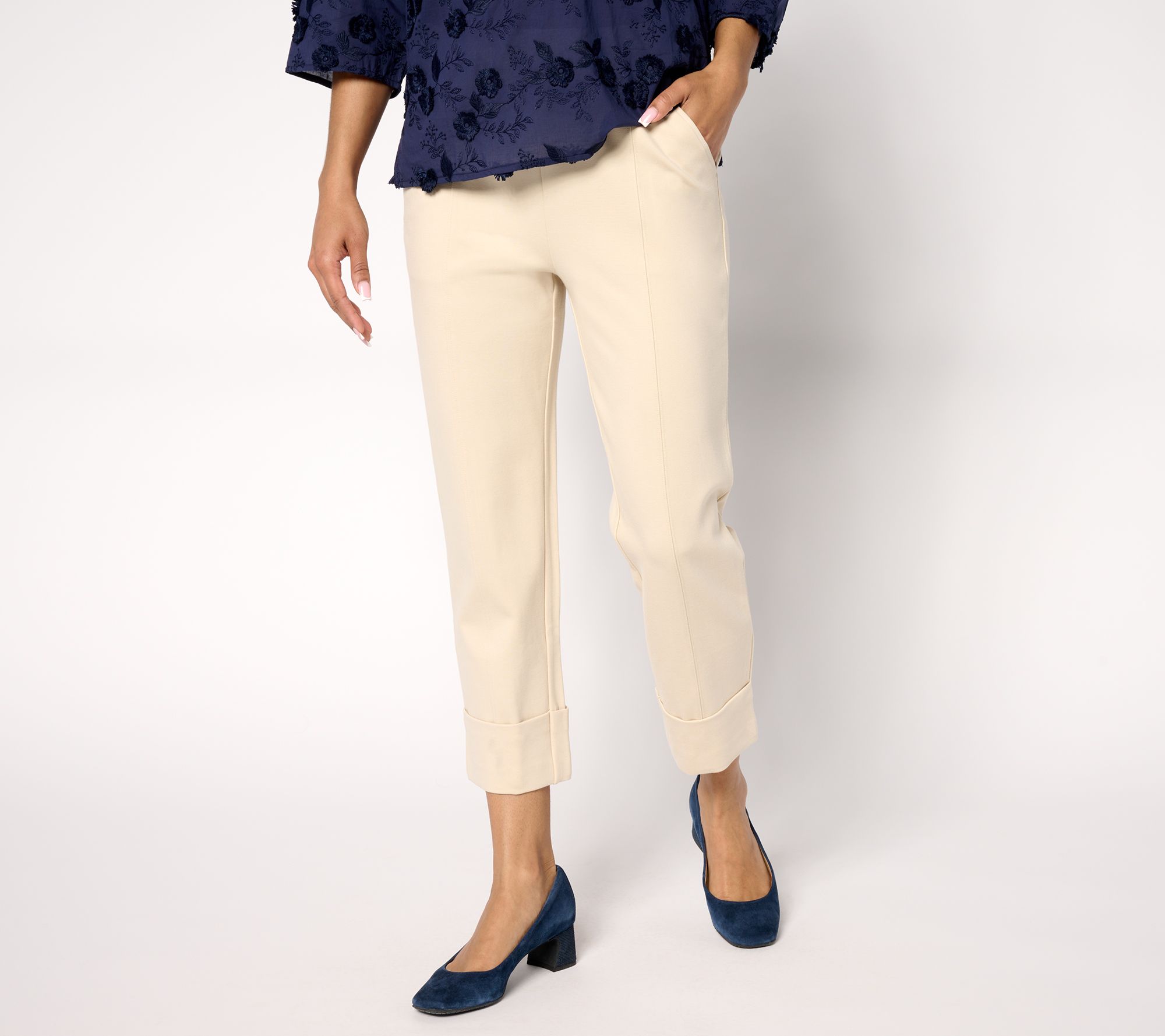 "As Is" Isaac Mizrahi Live! Regular Sublime Stretch Ponte Crop