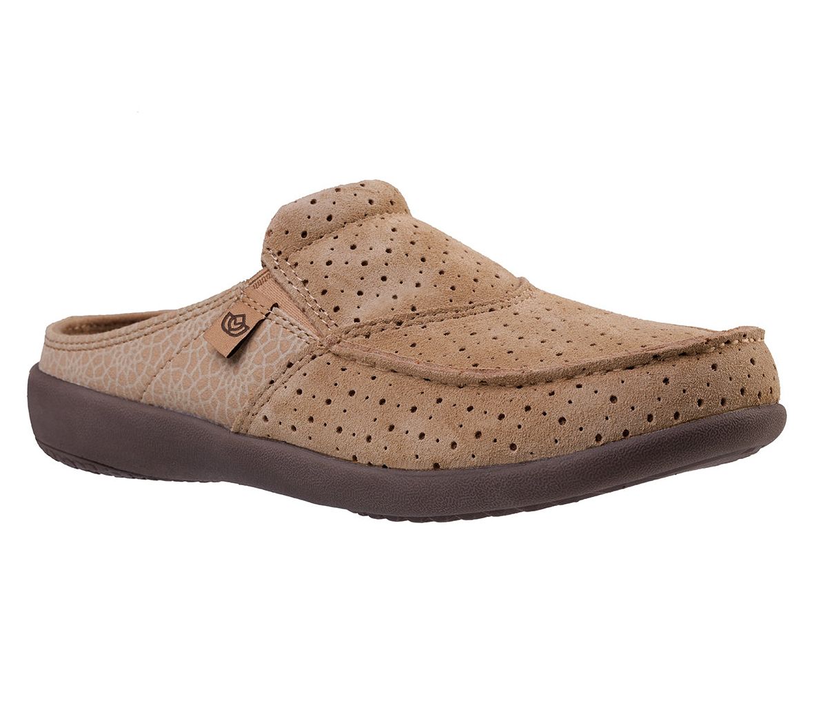  Spenco Perforated Suede Memory Foam Mules - Siesta Mosaic