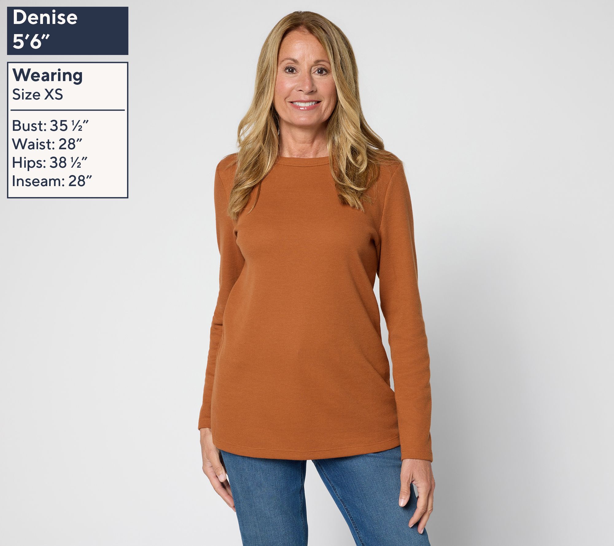 Denim & Co. Essentials Waffle Knit Variety 2-Pack Long Slv Tops