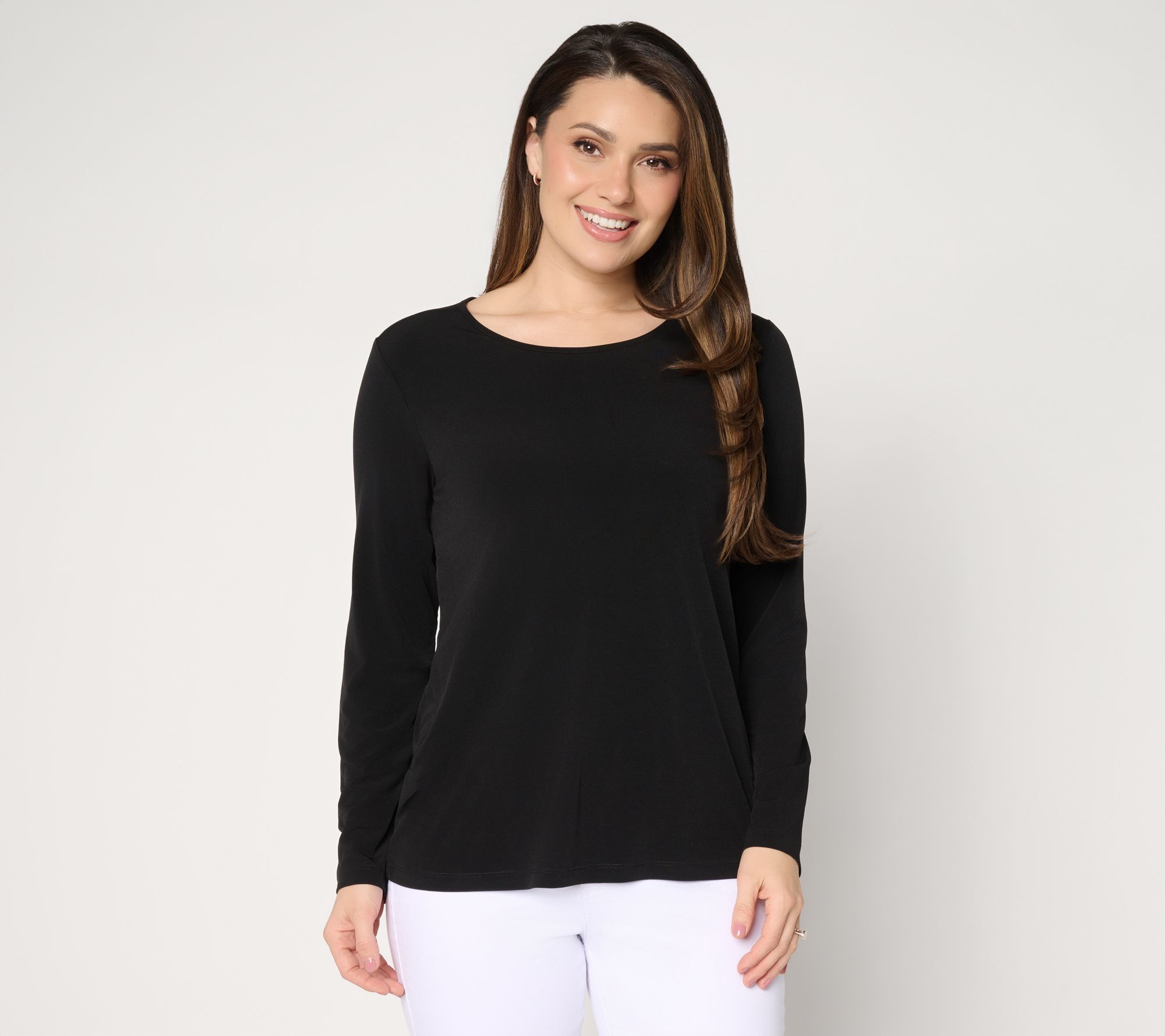 Susan Graver Essentials Liquid Knit Crew Neck Top