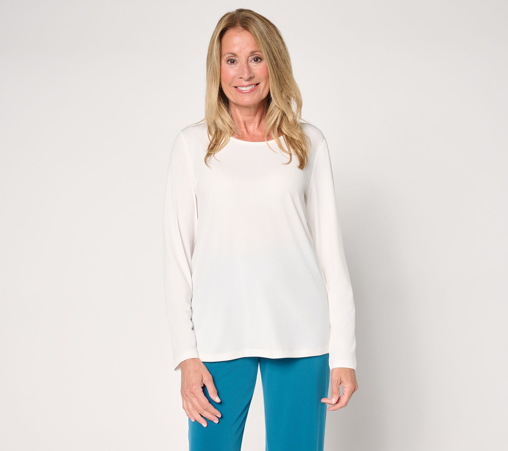 Susan Graver Essentials Liquid Knit Crew Neck Top