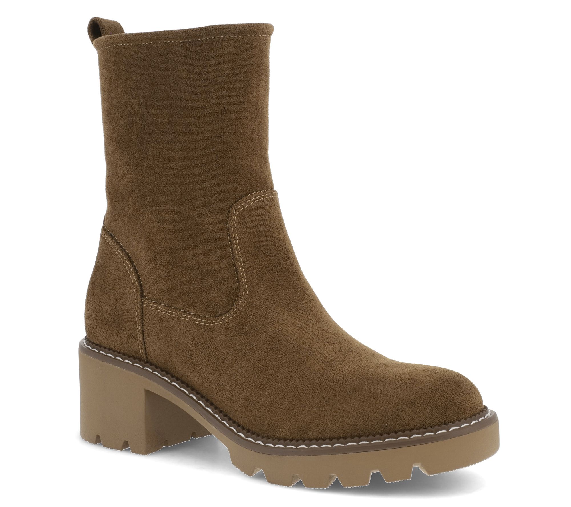 MIA Stacked Heel Lug Sole Ankle Booties - Pallmer