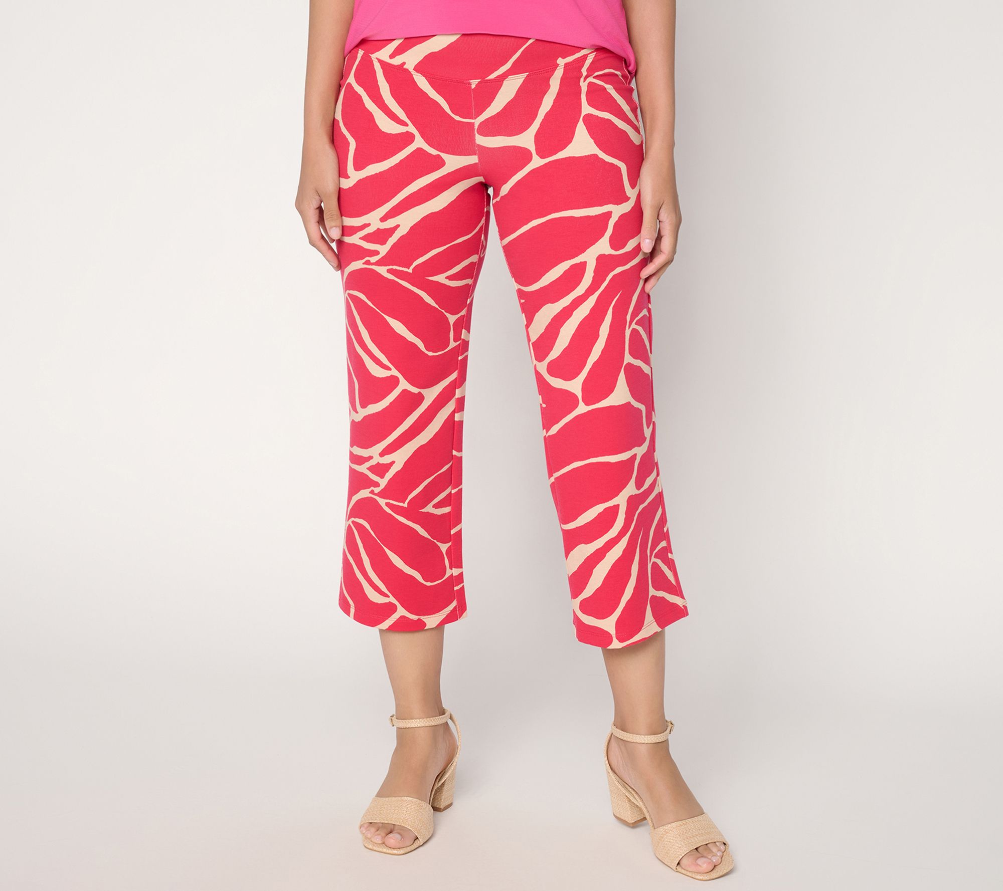 Women with Control Printed Knit Crop Chic Contour Pant