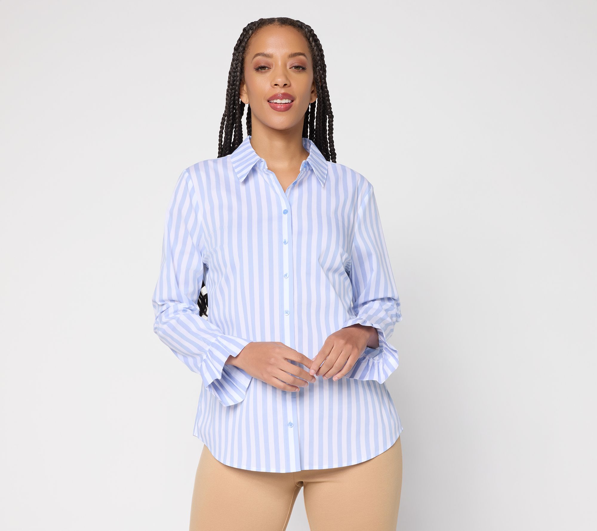 BEAUTIFUL by Lawrence Zarian Novelty Next Level Button Front Shirt