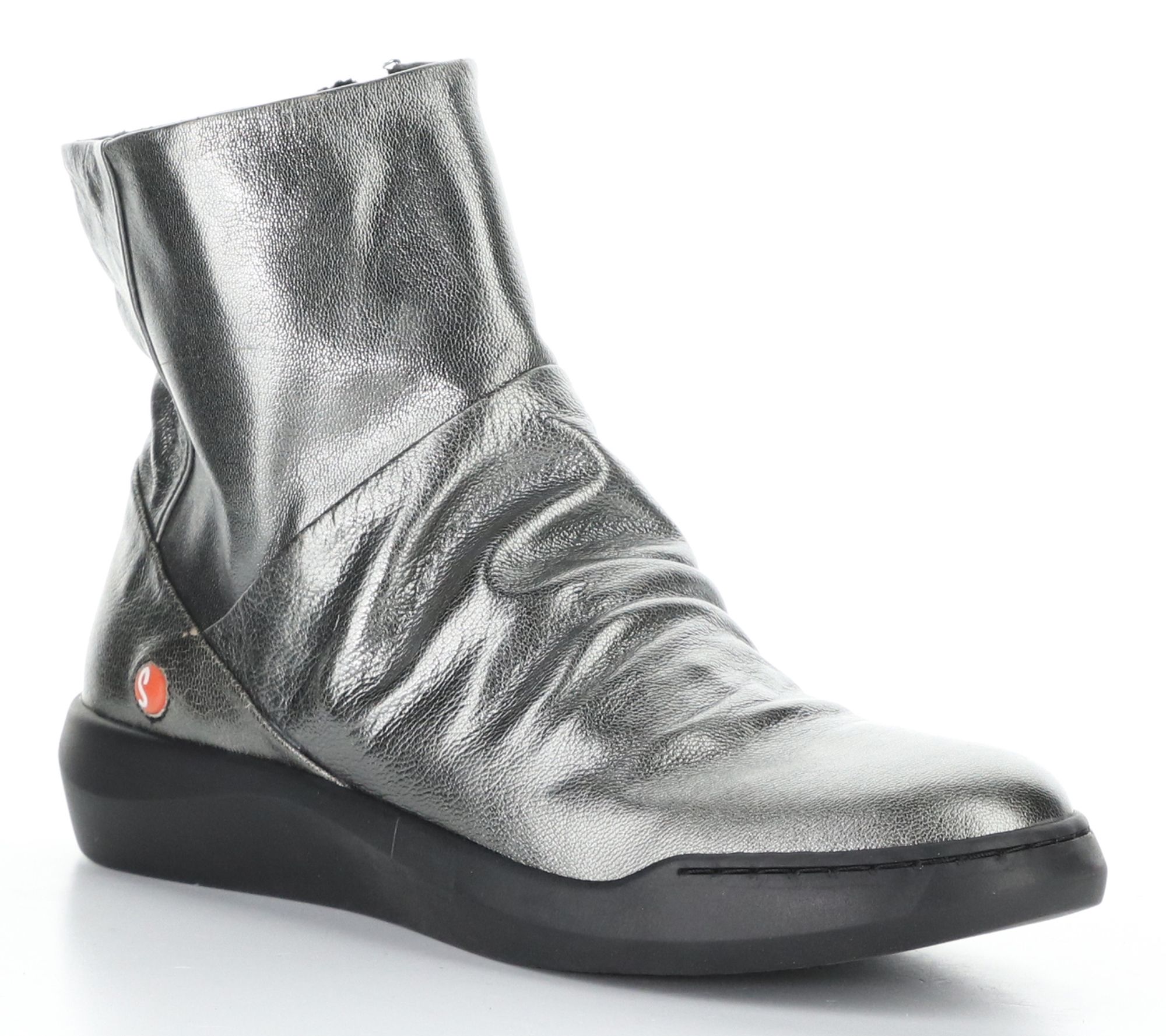 Softino'S Laminato Side Zip Leather Boot