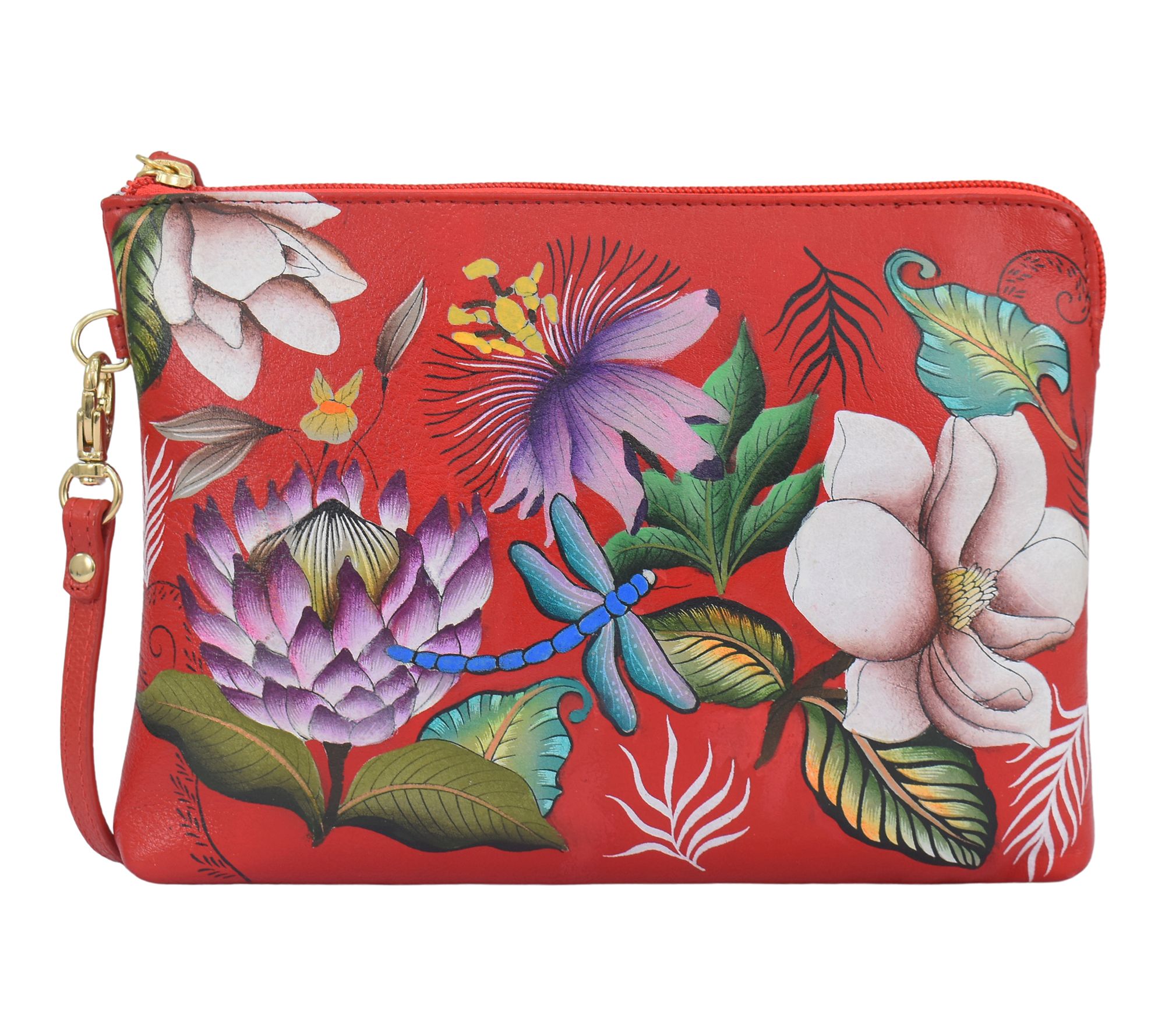 Anushcka Painted Leather Wristlet Wallet