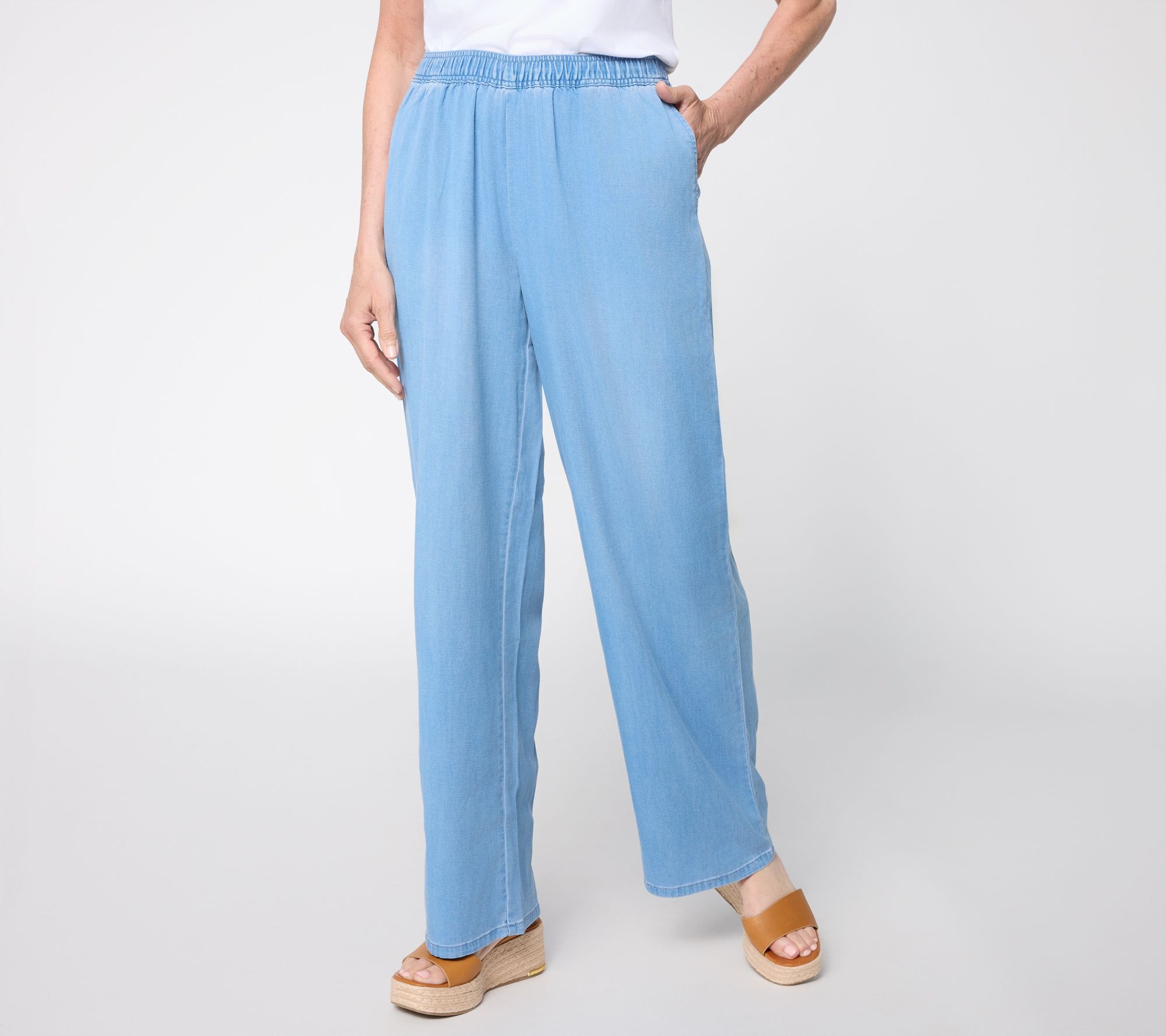 Dennis Basso Regular Tencel Blend Woven Pant