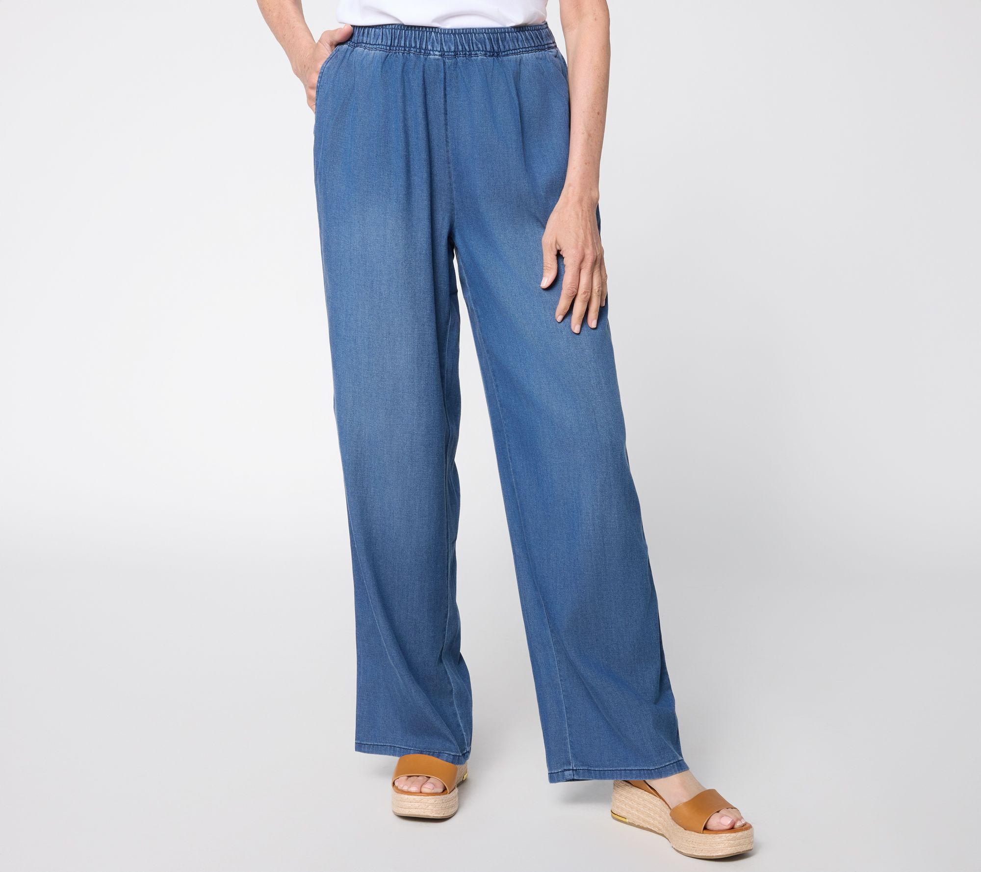 Dennis Basso Regular Tencel Blend Woven Pant