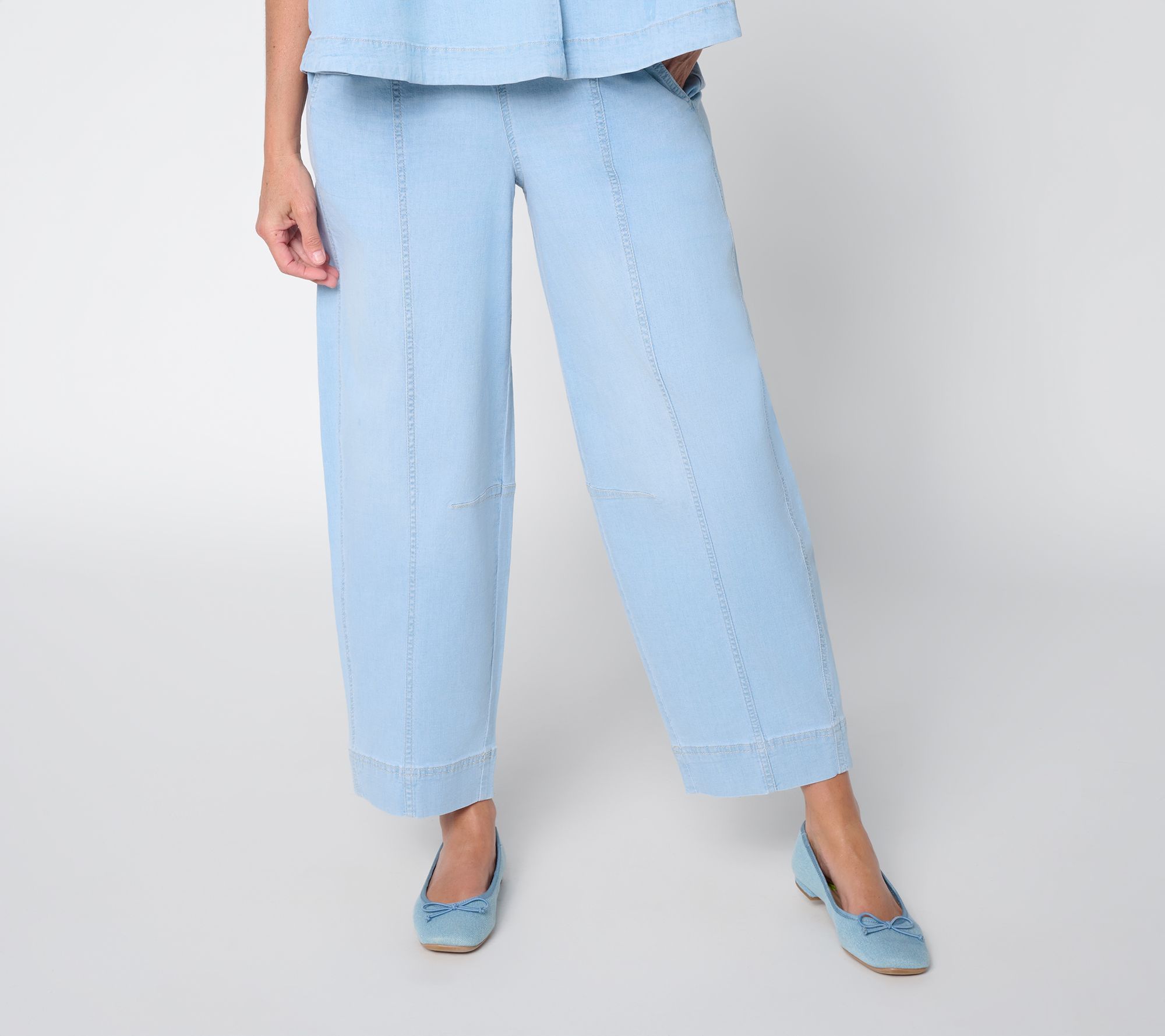 Carla Rockmore Collection Regular Tapered Chambray Ankle Pants