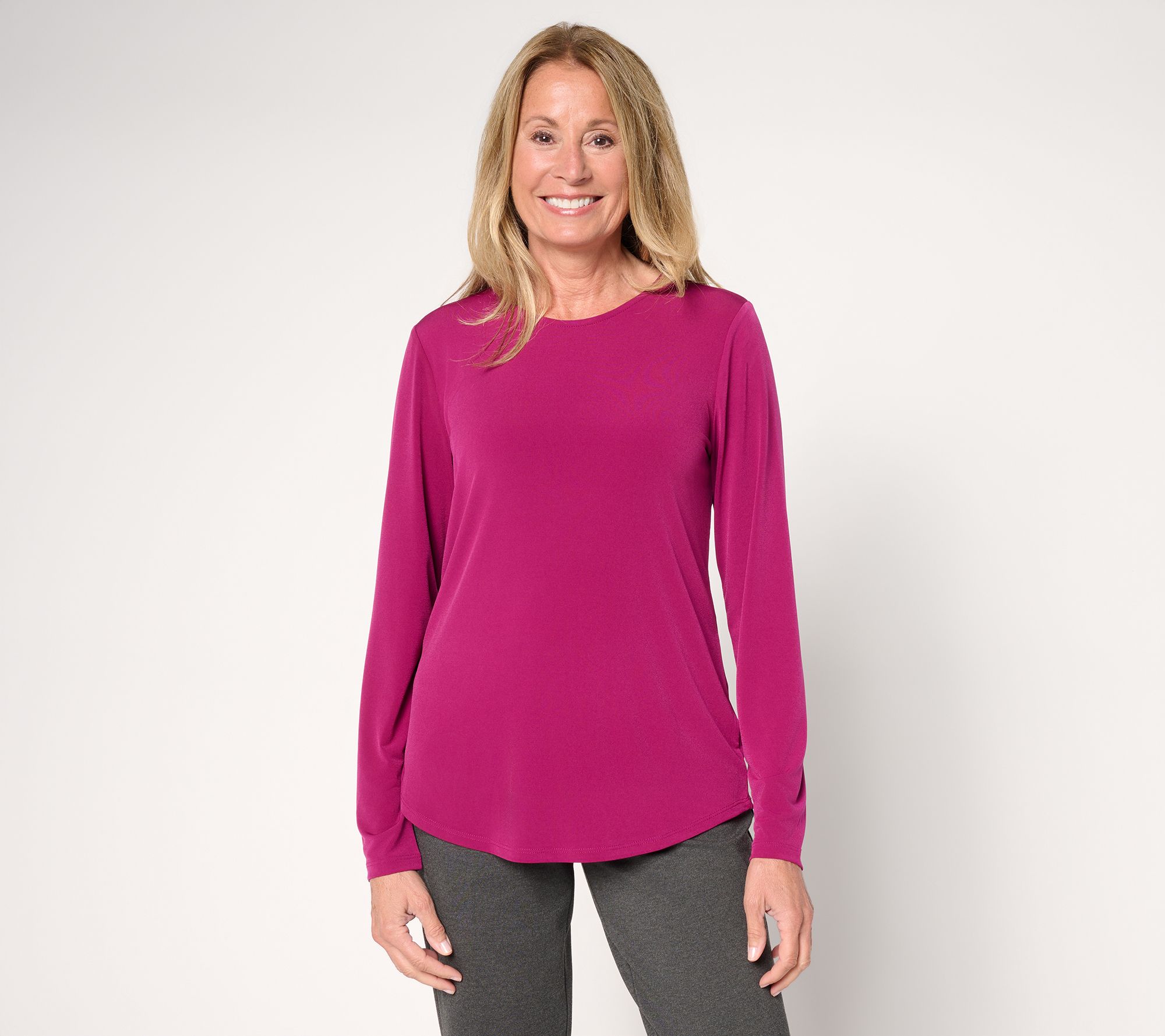 "As Is" Susan Graver Essentials Liquid Knit Crew Neck Top