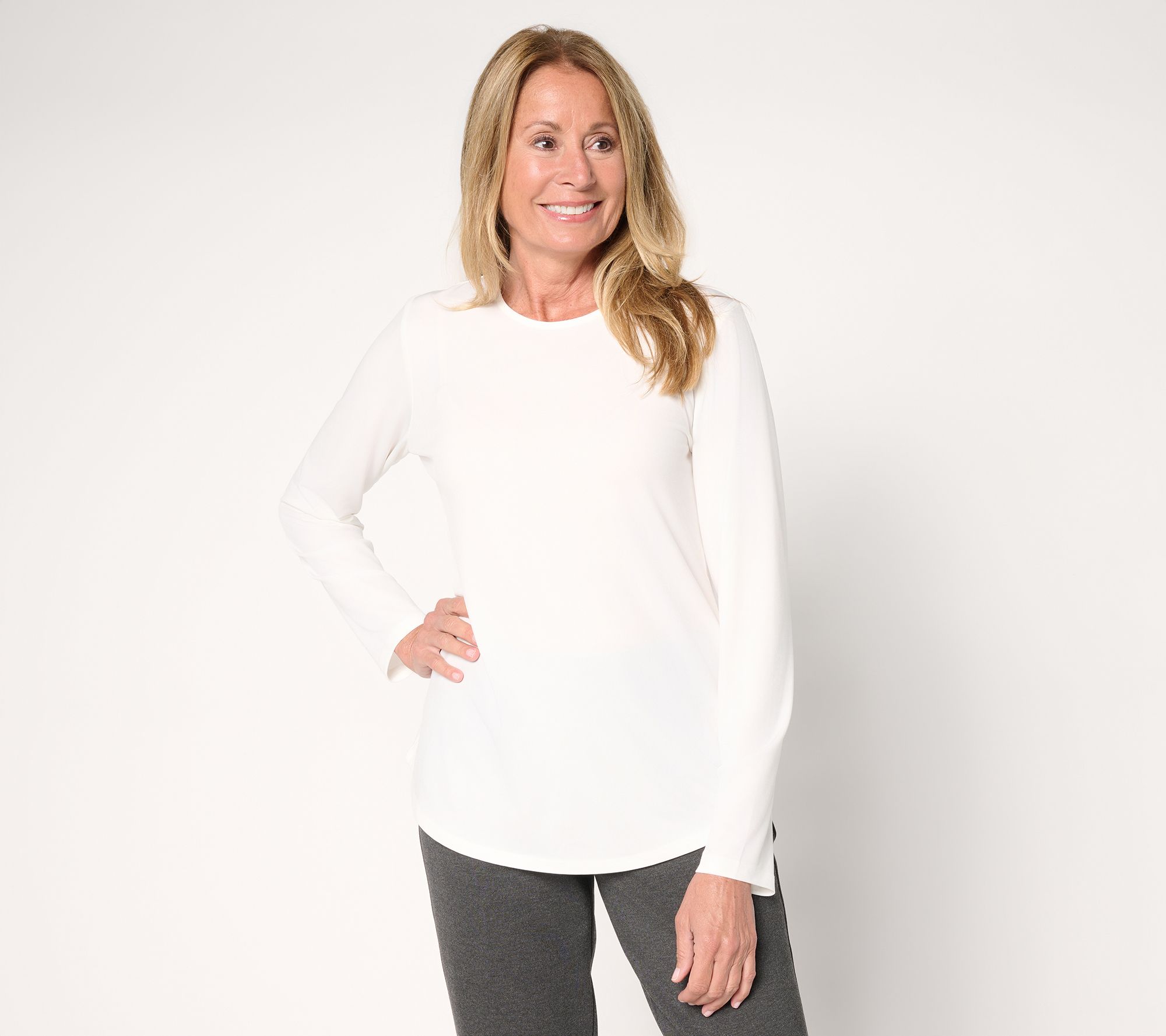 "As Is" Susan Graver Essentials Liquid Knit Crew Neck Top