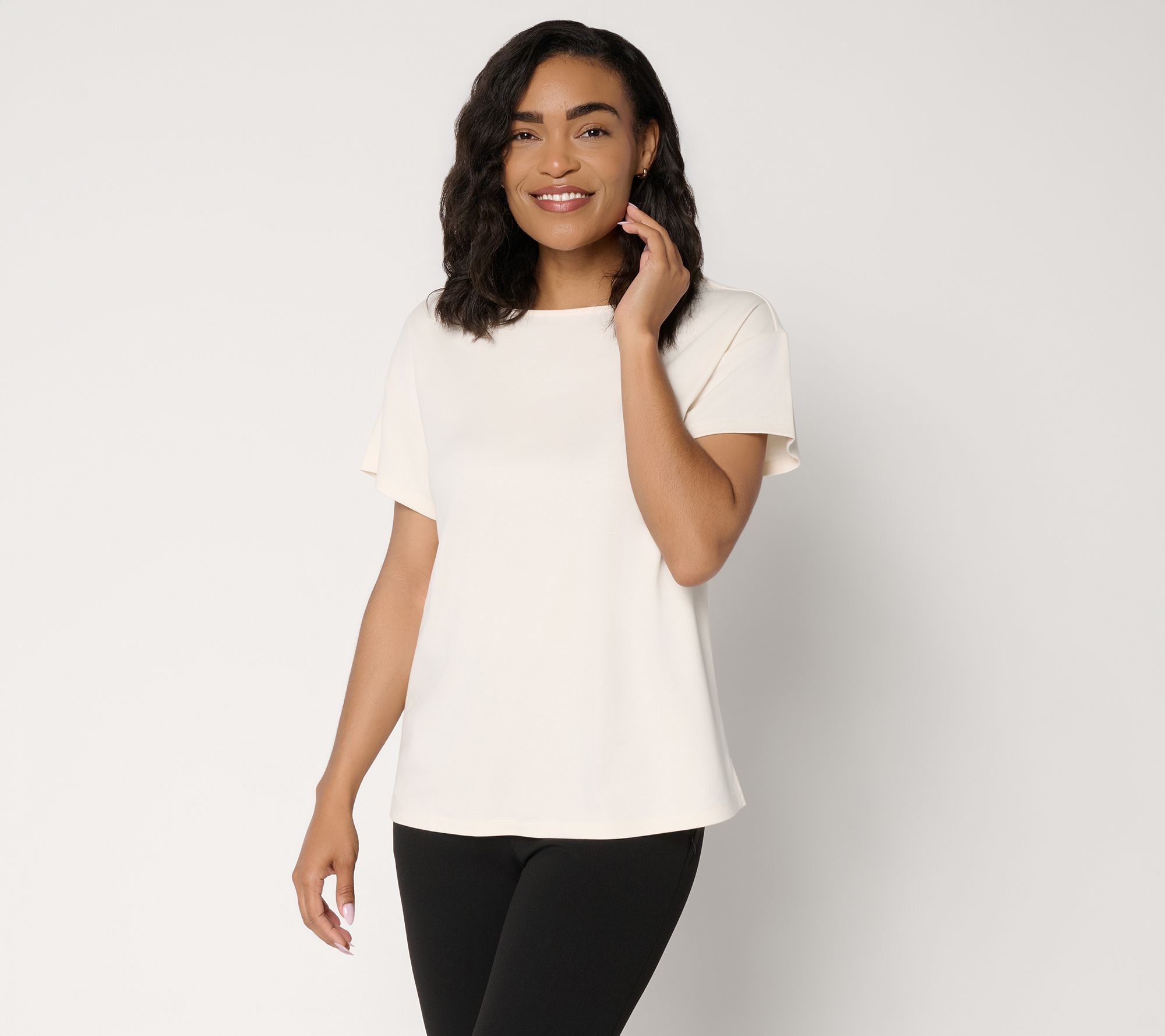 BEAUTIFUL by Lawrence Zarian Pima Cotton Round Neck Top
