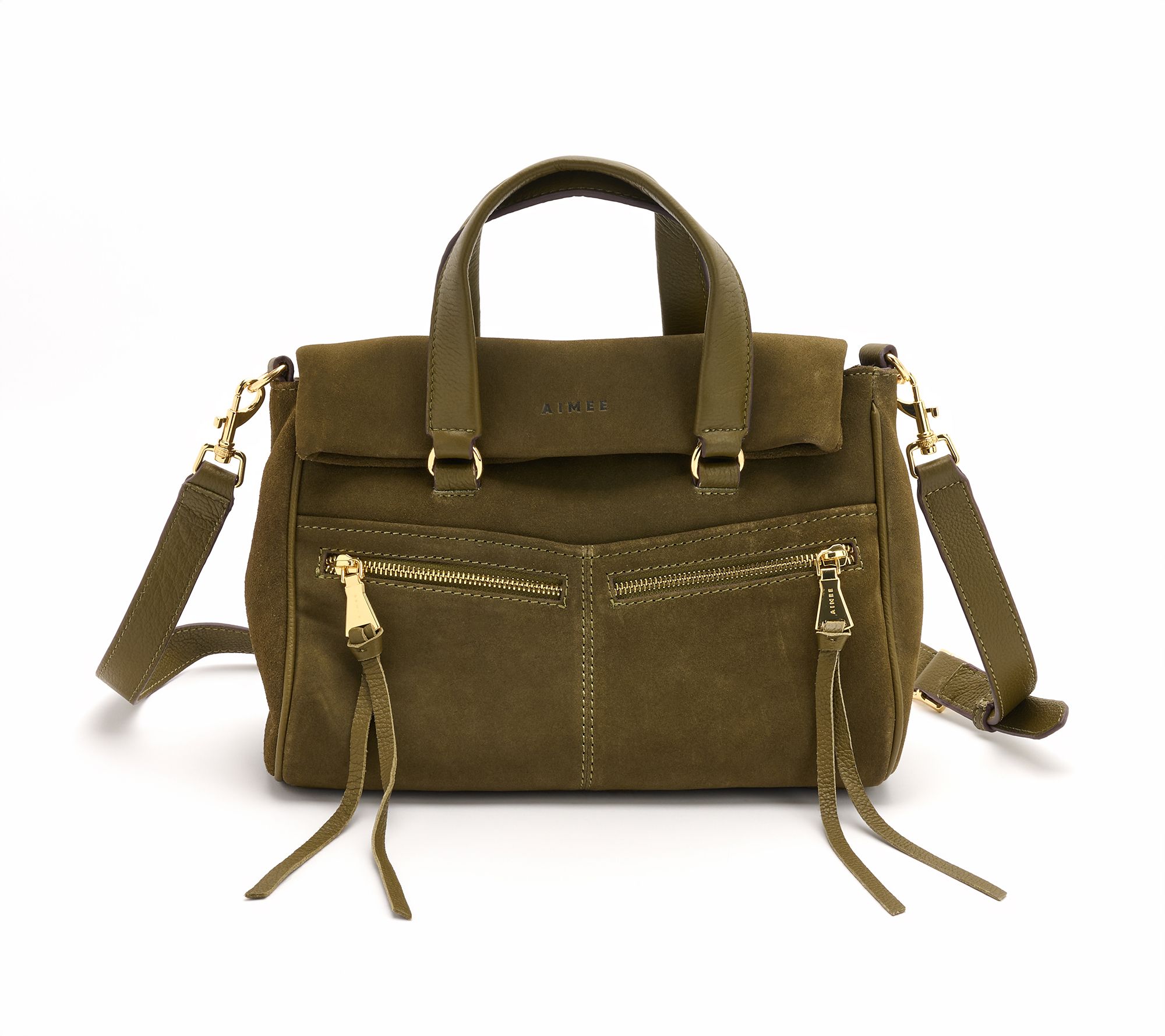 "As Is" Aimee Kestenberg Coral Double Entry Leather Satchel