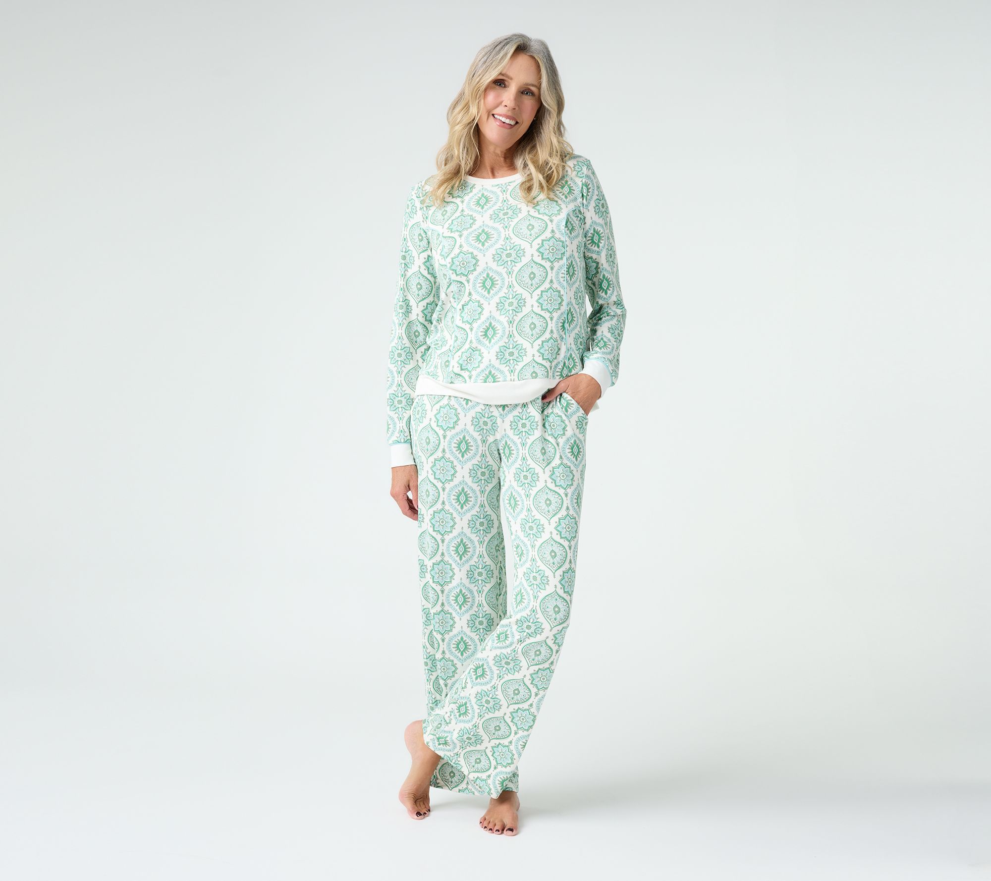 MUK LUKS Butterknit Sweatshirt & Pant PJ Set