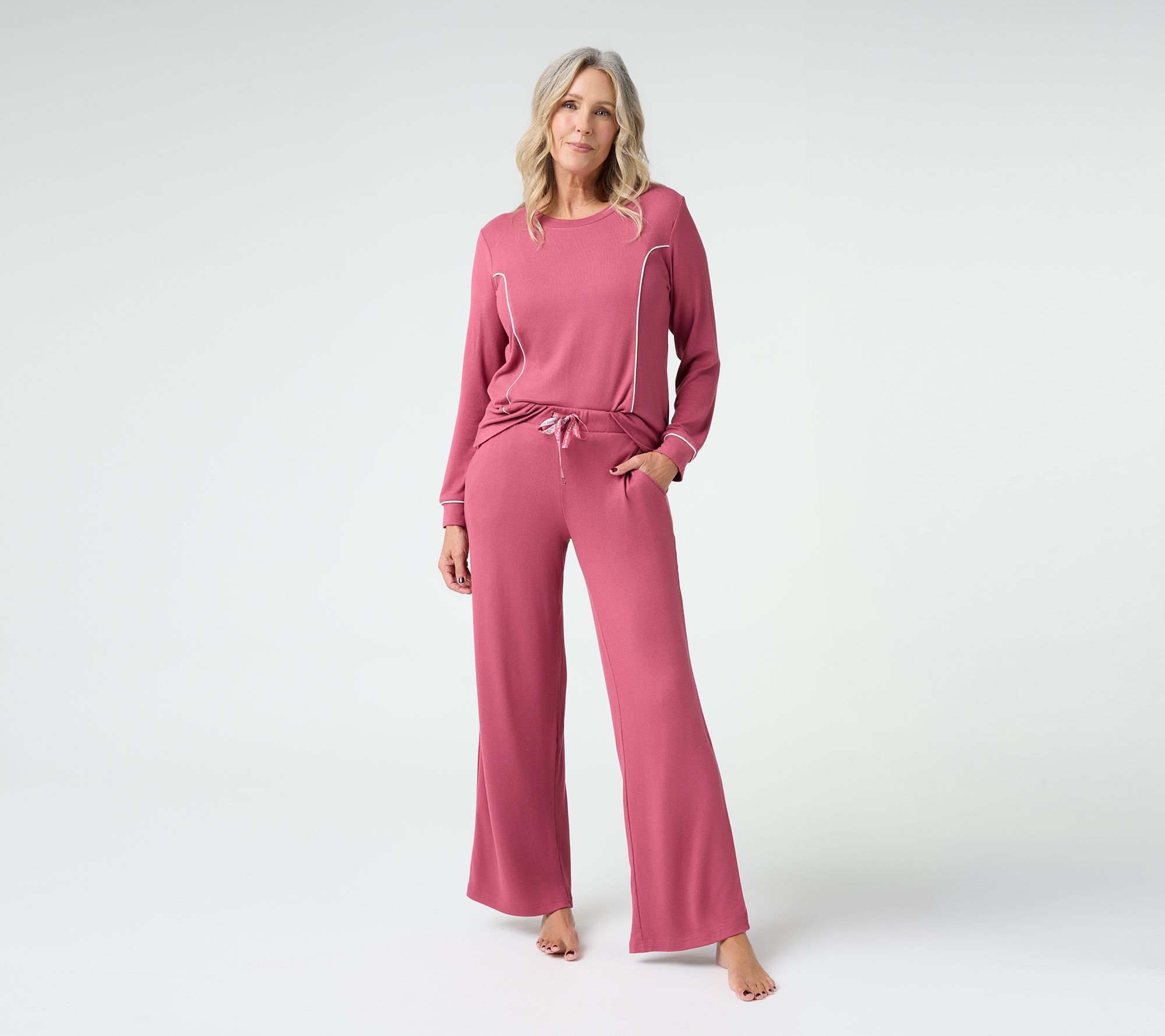 MUK LUKS Butterknit Sweatshirt & Pant PJ Set