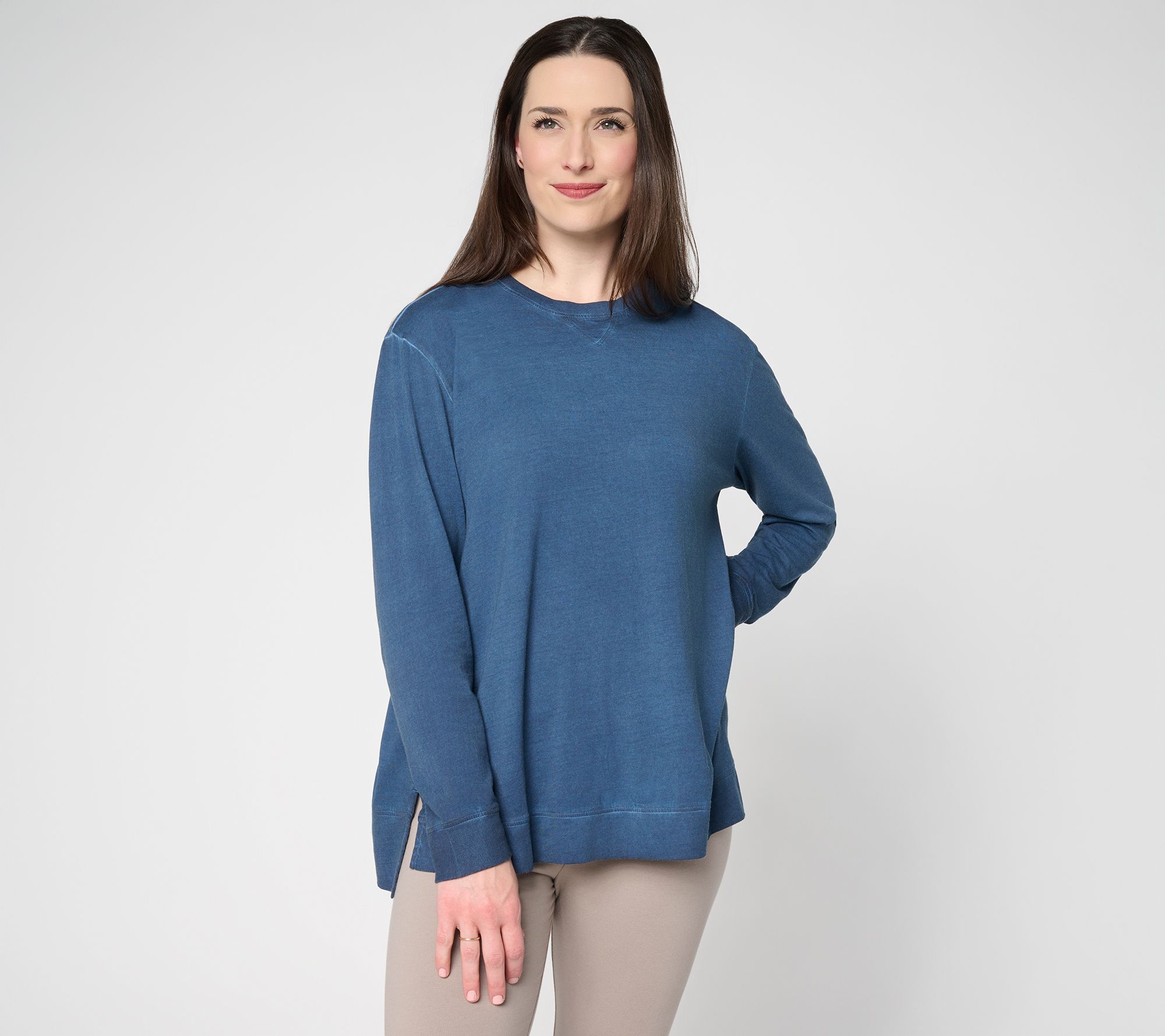 "As Is" LOGO Principles by Lori Goldstein Long Sleeve Dye Effect Top