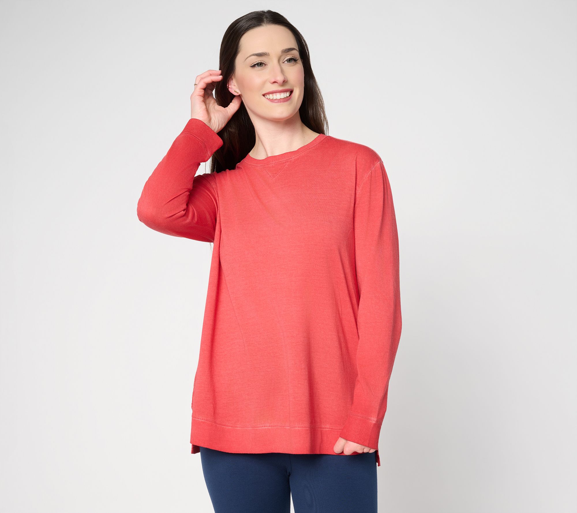 "As Is" LOGO Principles by Lori Goldstein Long Sleeve Dye Effect Top