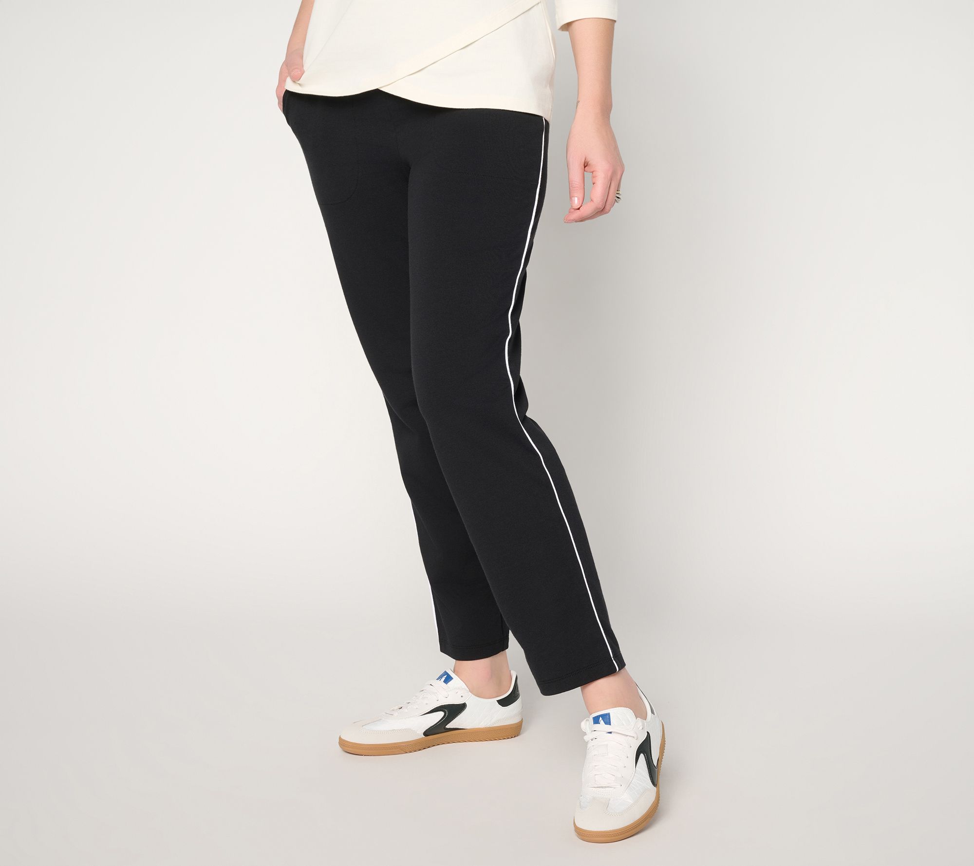 "As Is" Denim & Co. Active Regular Drapey French Terry Pants