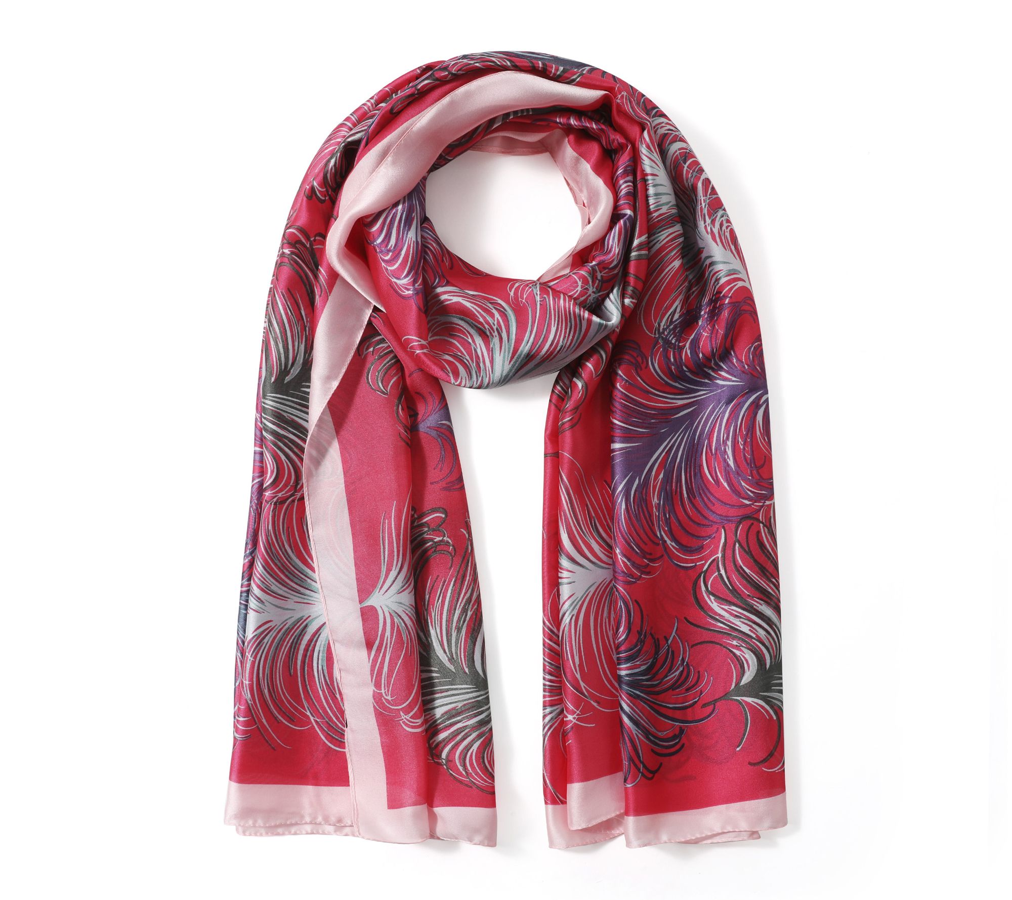 Youzey The Valencia Lightweight Satin Silk Scarf 35" x 70"