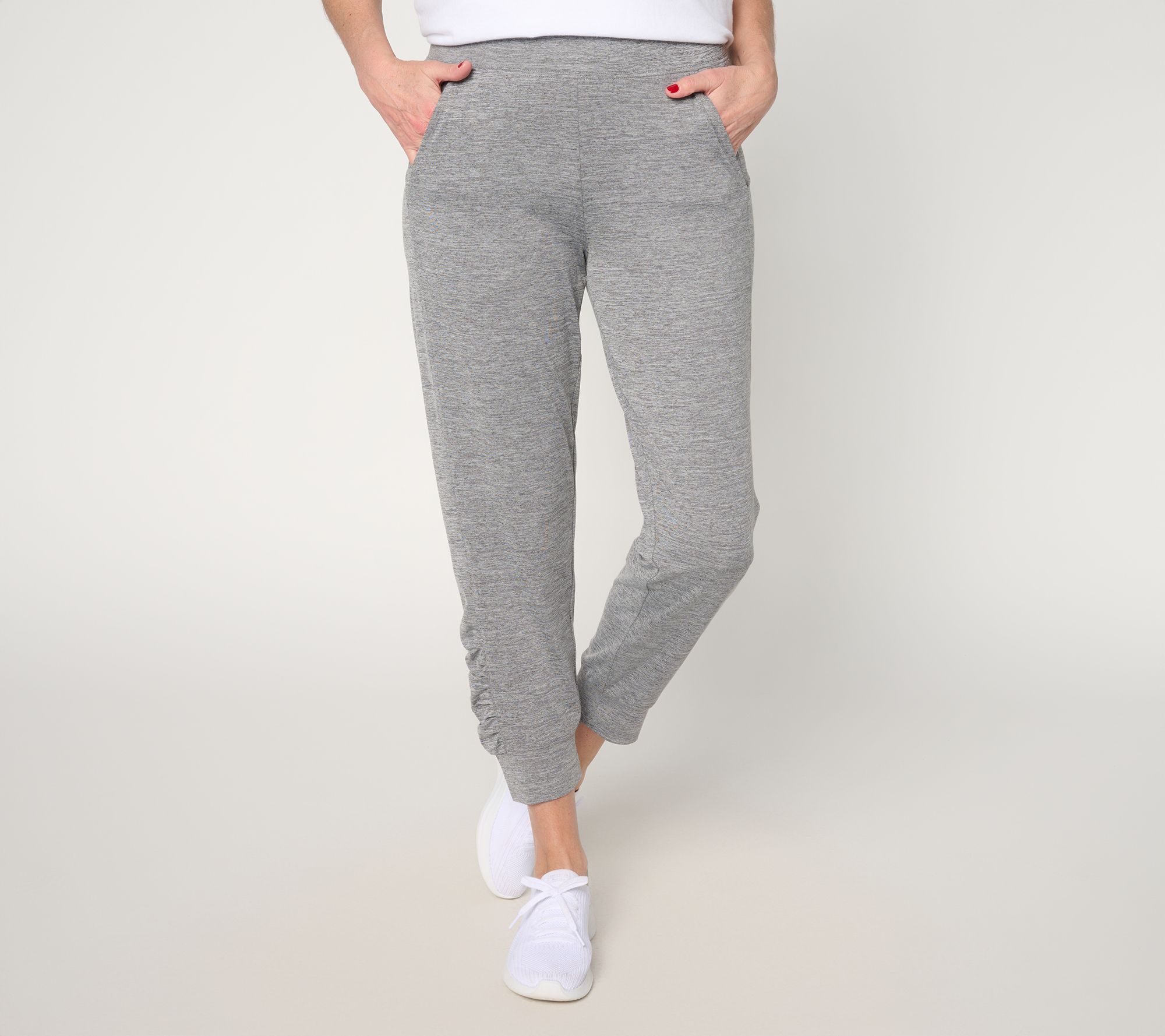"As Is" Denim & Co. Active Regular Cool to the Touch Ruched Joggers