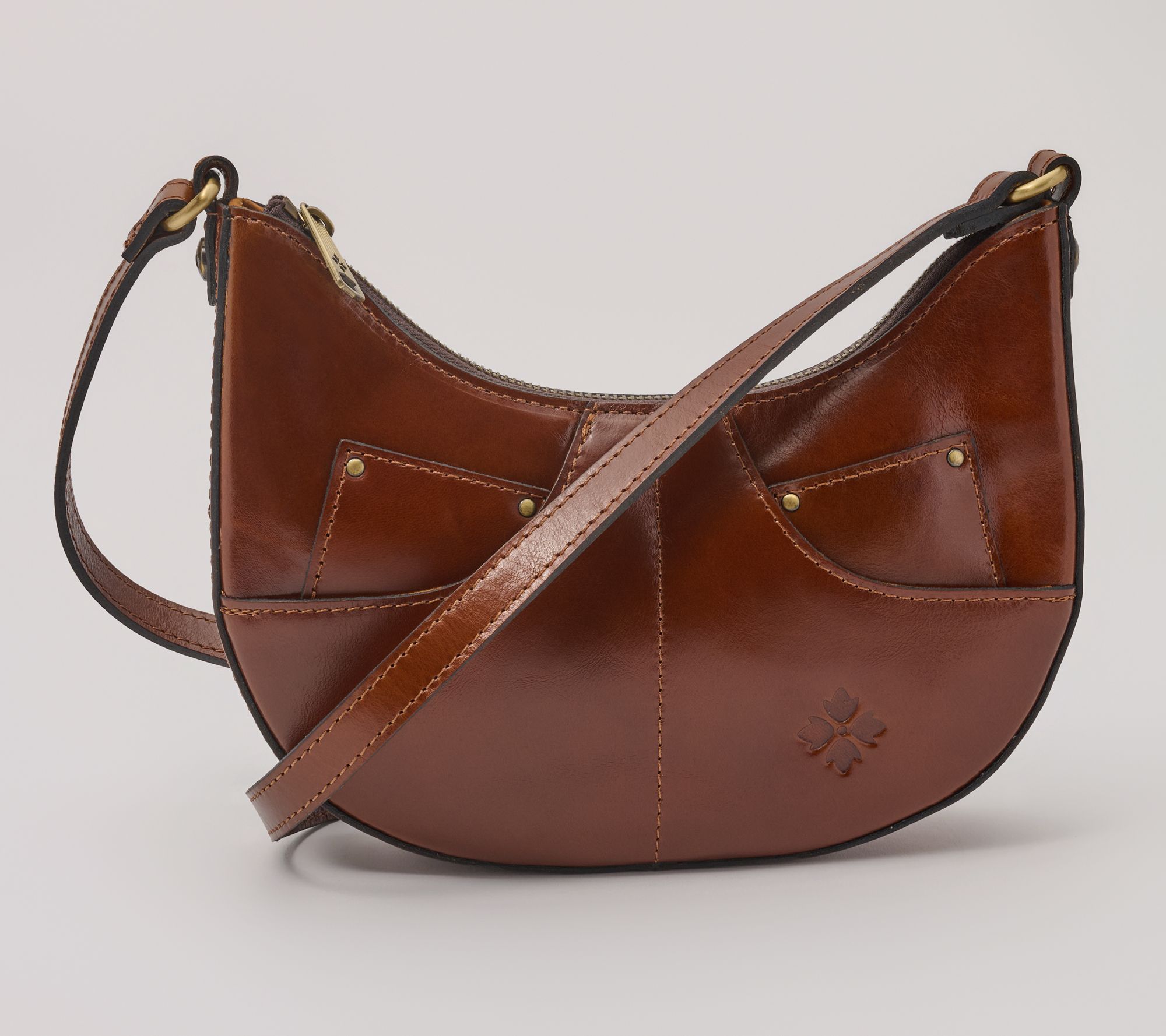 "As Is " Patricia Nash Leather Violette Crescent Hobo
