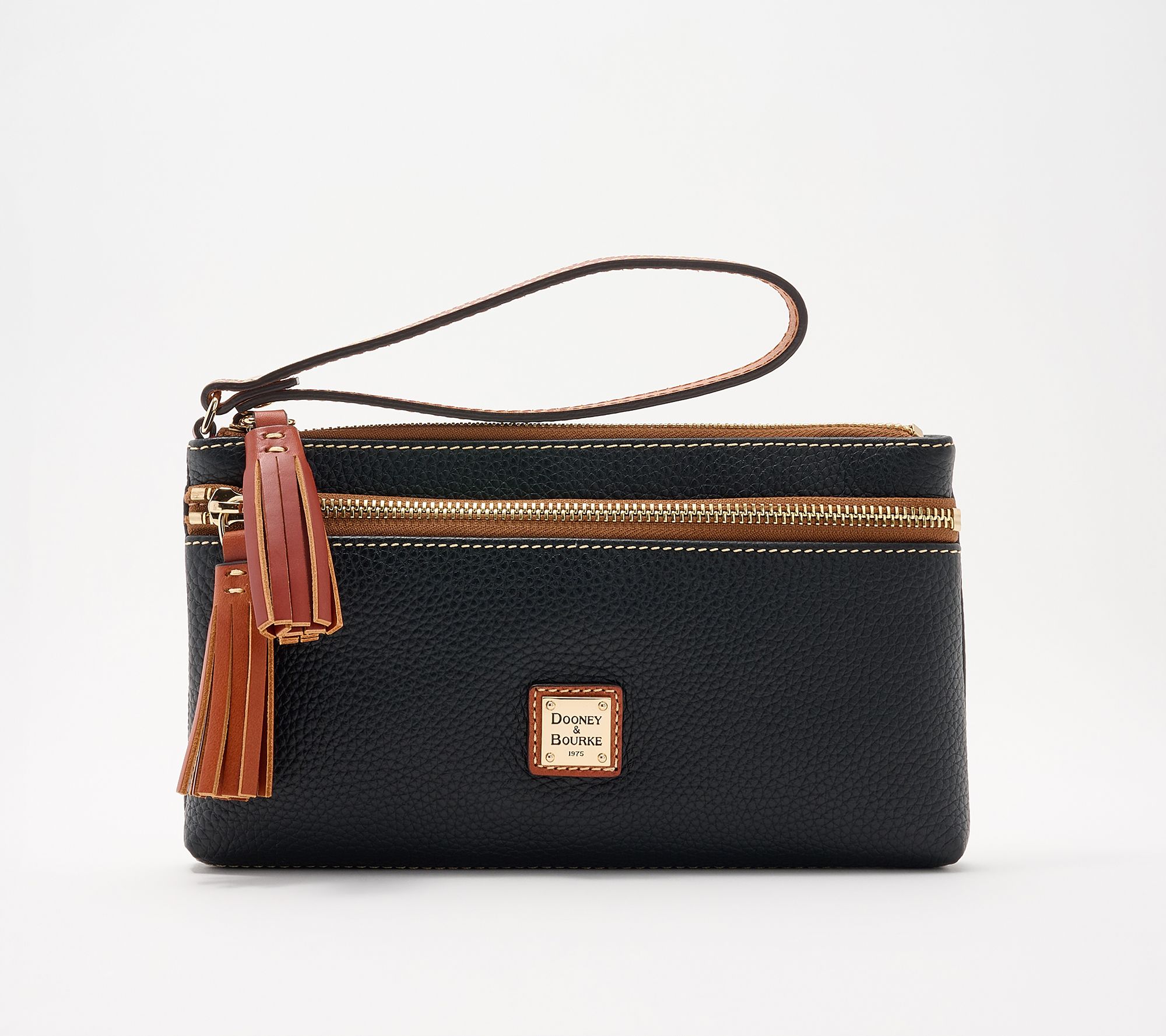 Dooney & Bourke Pebble Leather Double Zip Wristlet