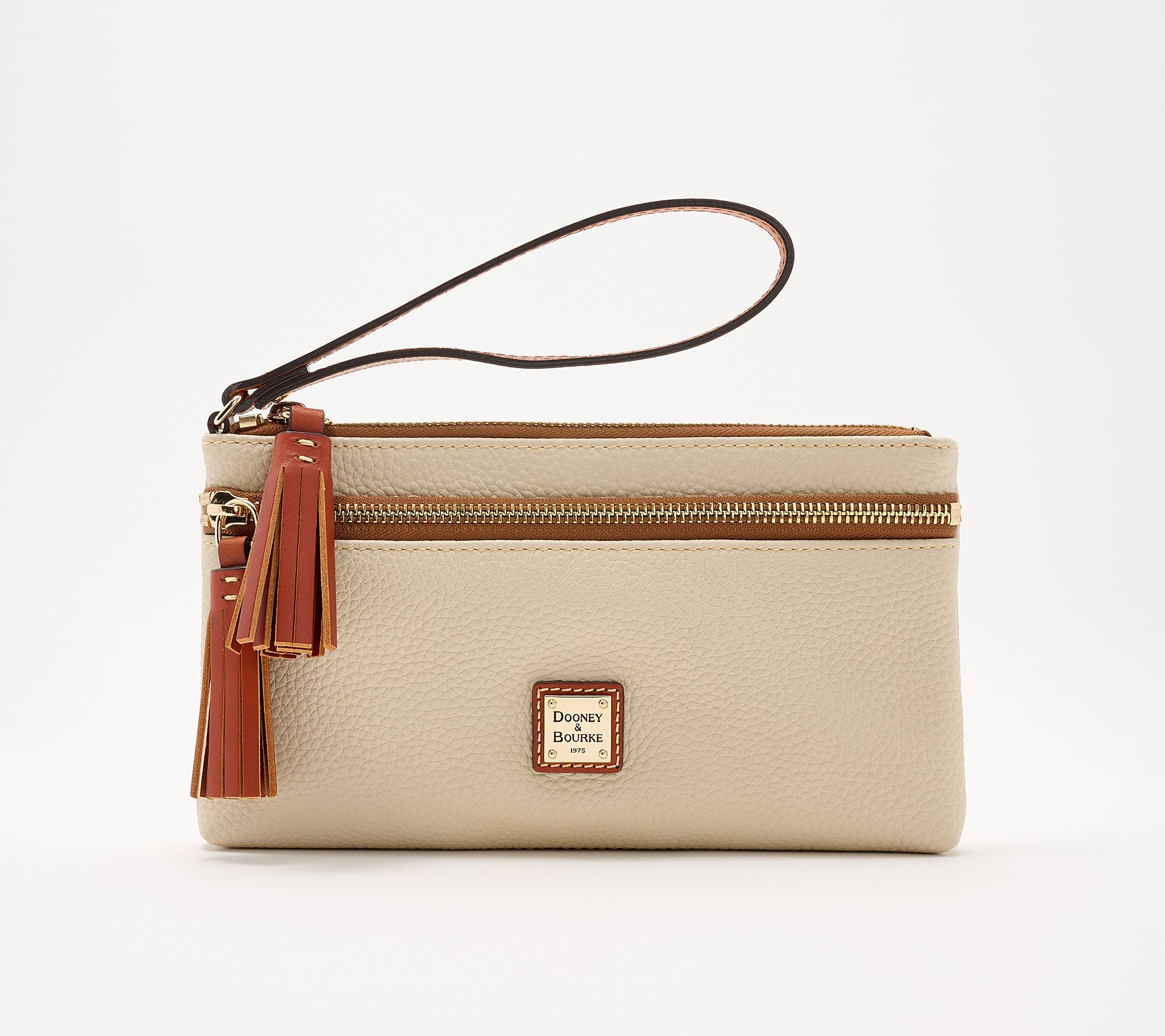 Dooney & Bourke Pebble Leather Double Zip Wristlet