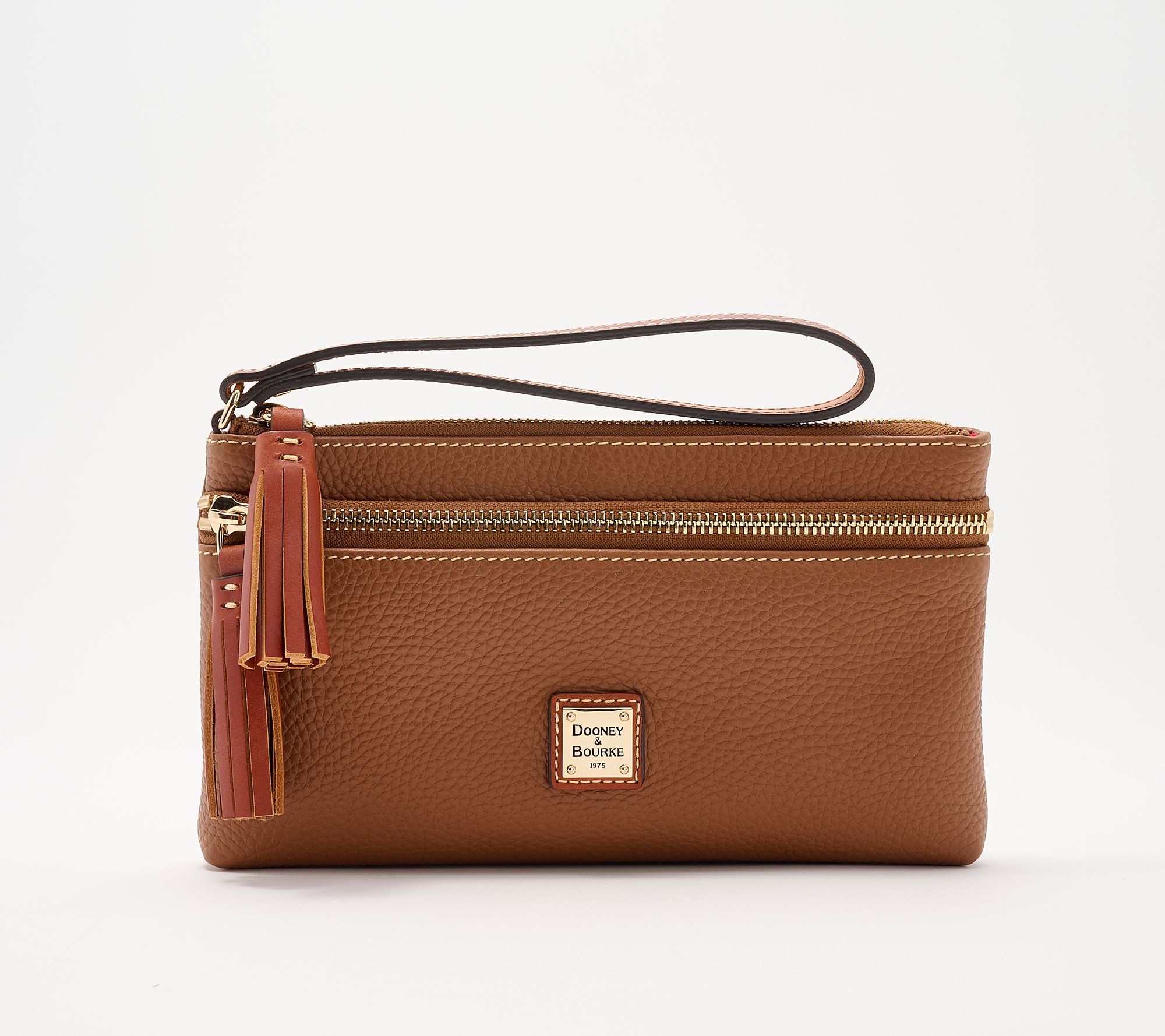 Dooney & Bourke Pebble Leather Double Zip Wristlet