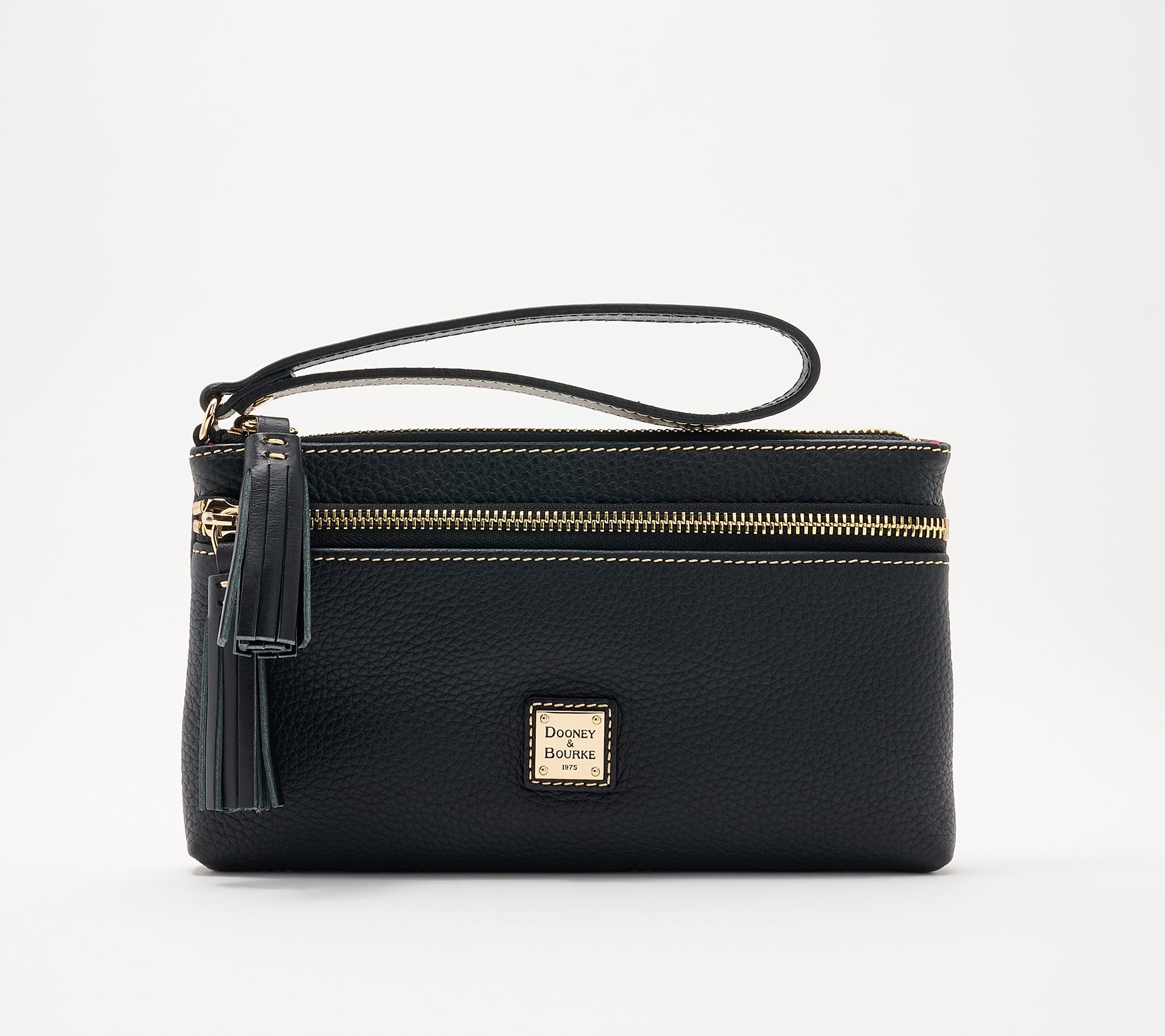 Dooney & Bourke Pebble Leather Double Zip Wristlet