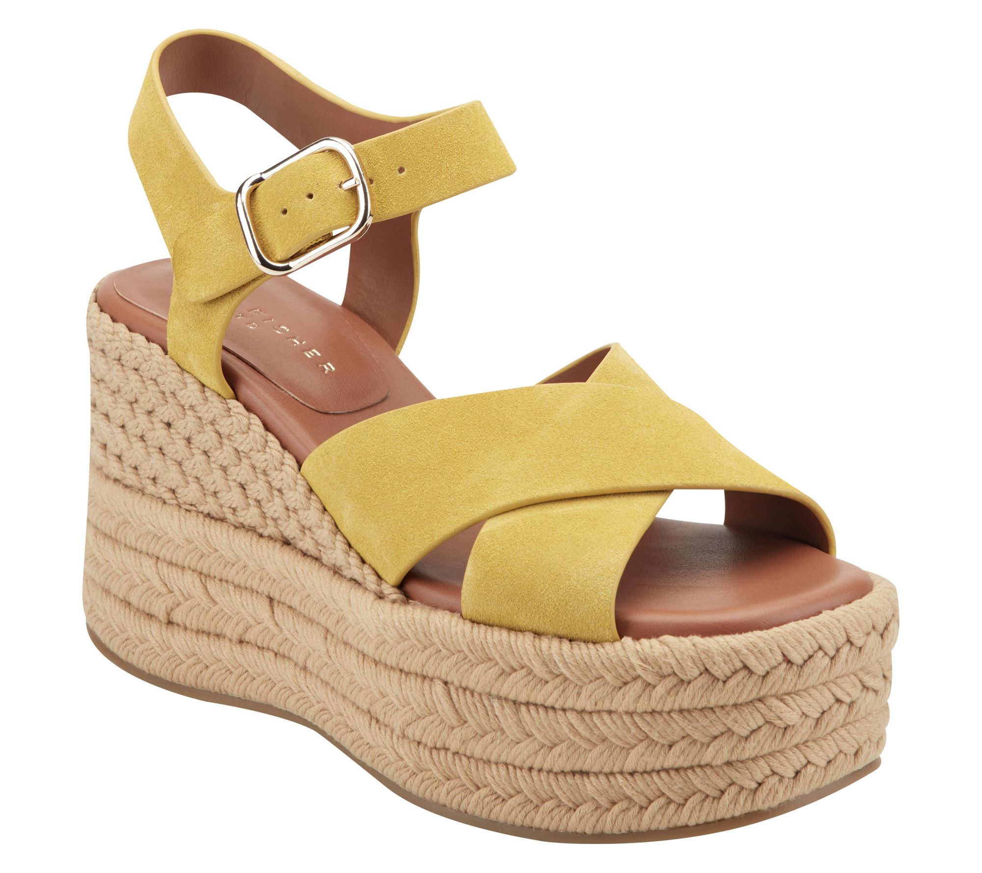 "As Is" Marc Fisher LTD LeatherPlatform Espadrille Sandal - Pasion