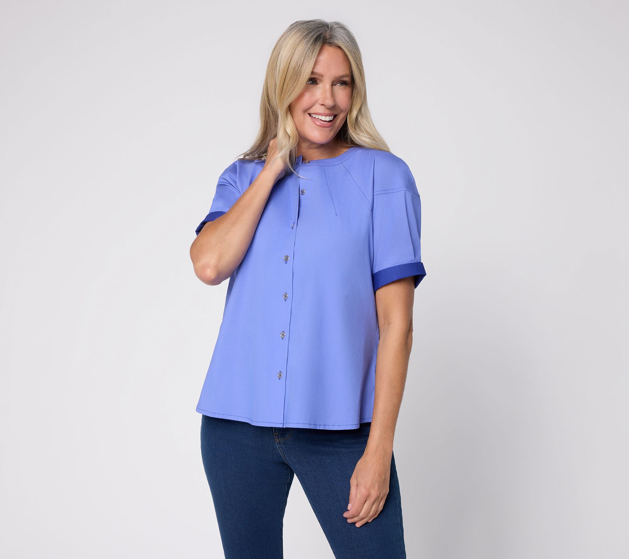 "As Is" RM Studio x Rebecca Minkoff Stretch Poplin Scuplted Shirt