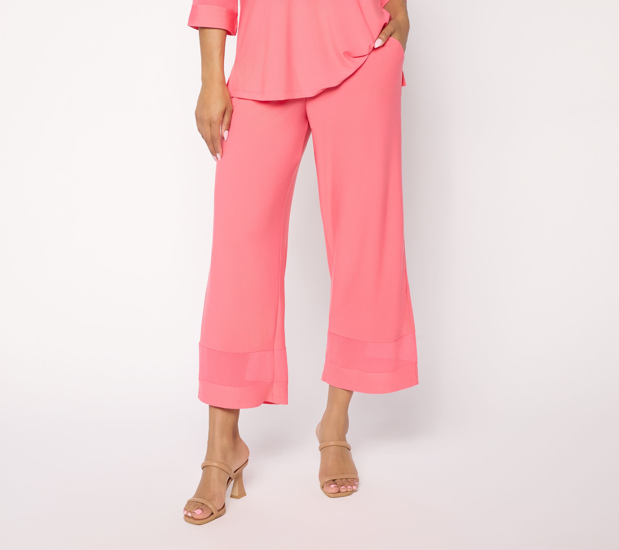"As Is" Brandis Dress Out Loud Discovery Knit Regular Wide Leg Crop Pant