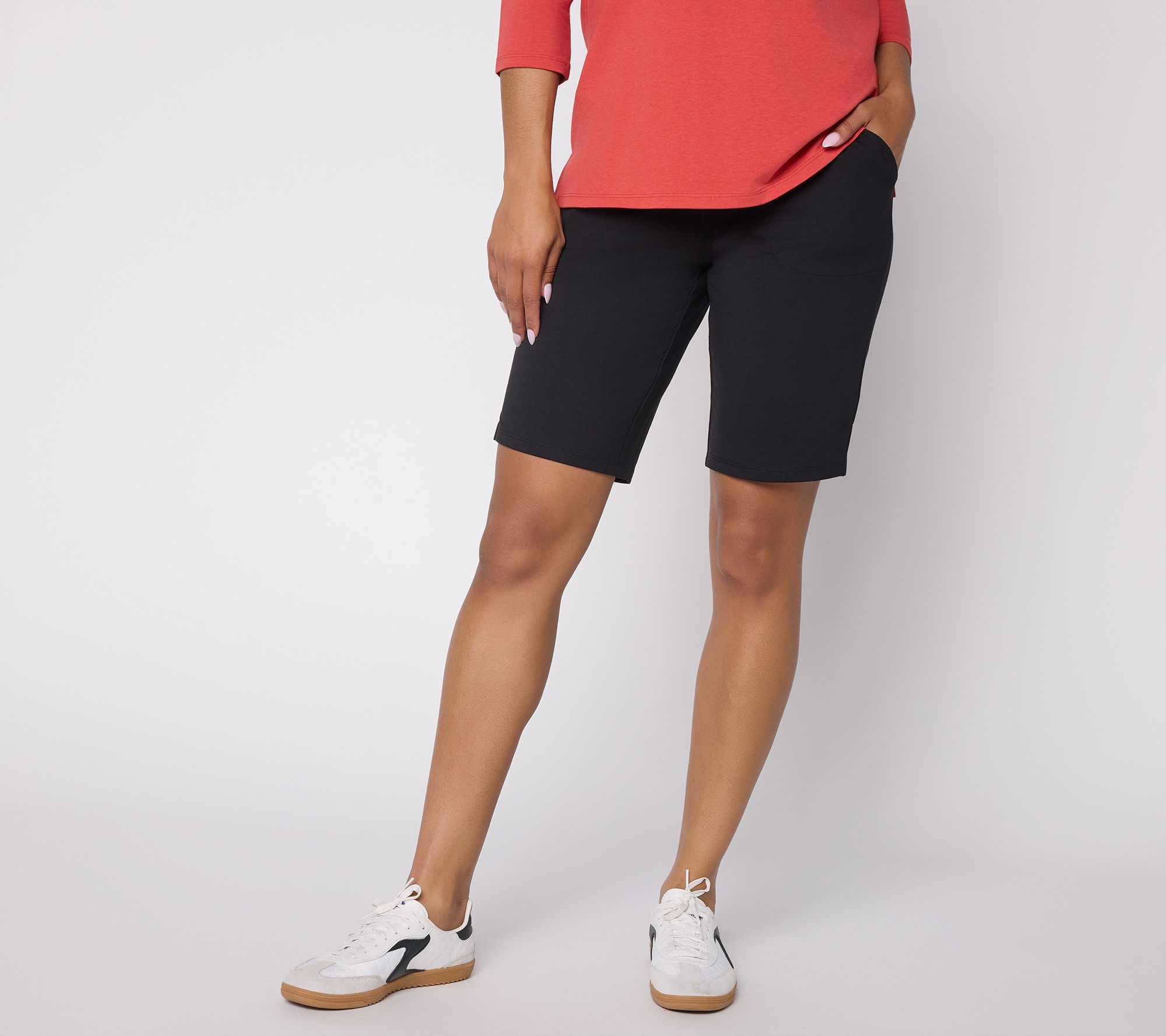 "As Is" Denim & Co. Regular EasyWear French Terry Bermuda Shorts