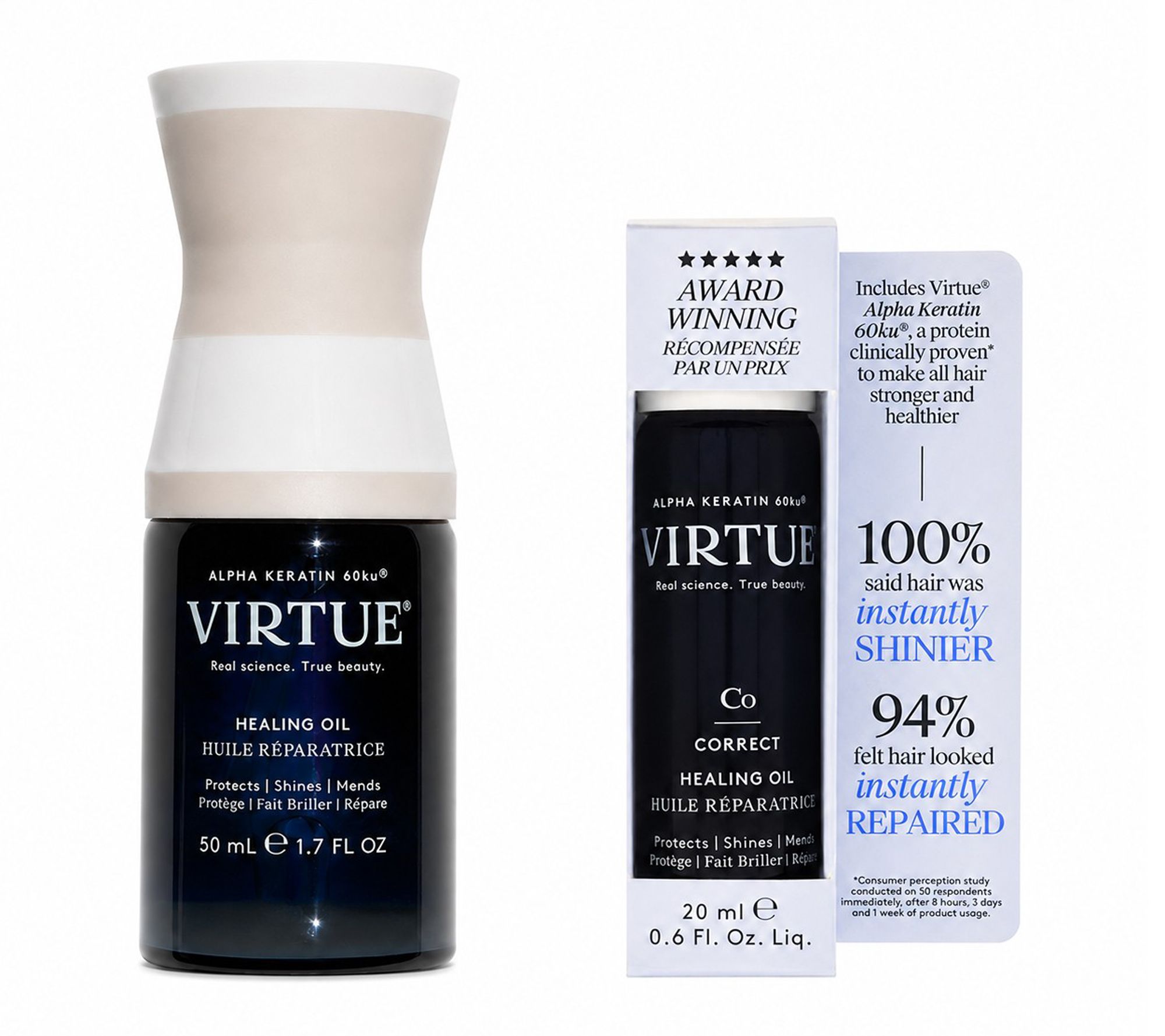 Virtue Hydrating Healing Oil Home & Away Duo