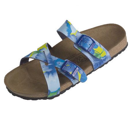 Birki's Tropical Garden Adjustable Cross Band Comfort Slides