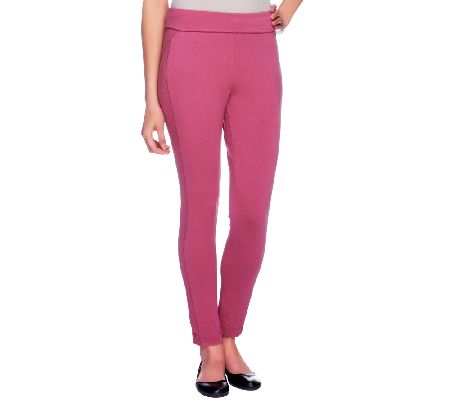 LOGO by Lori Goldstein Petite Knit Pants with Seam Detail - QVC.com