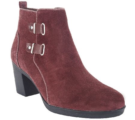 Clarks Suede Ankle Boots with Buckles - Meera Yew - Page 1 — QVC.com