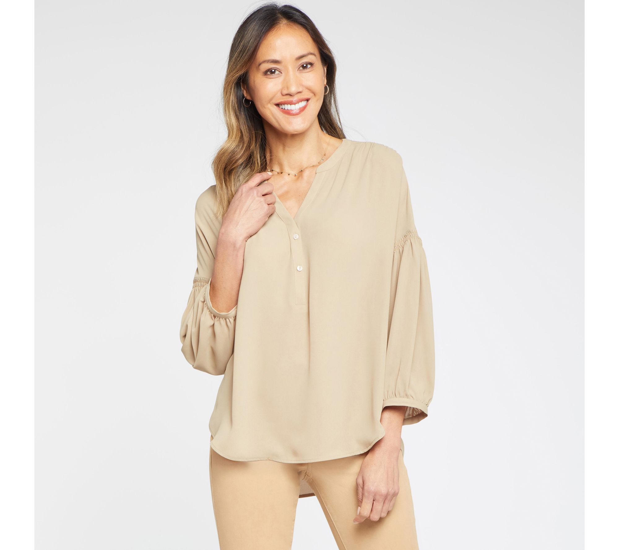 NYDJ Paulina Peasant Blouse - QVC.com