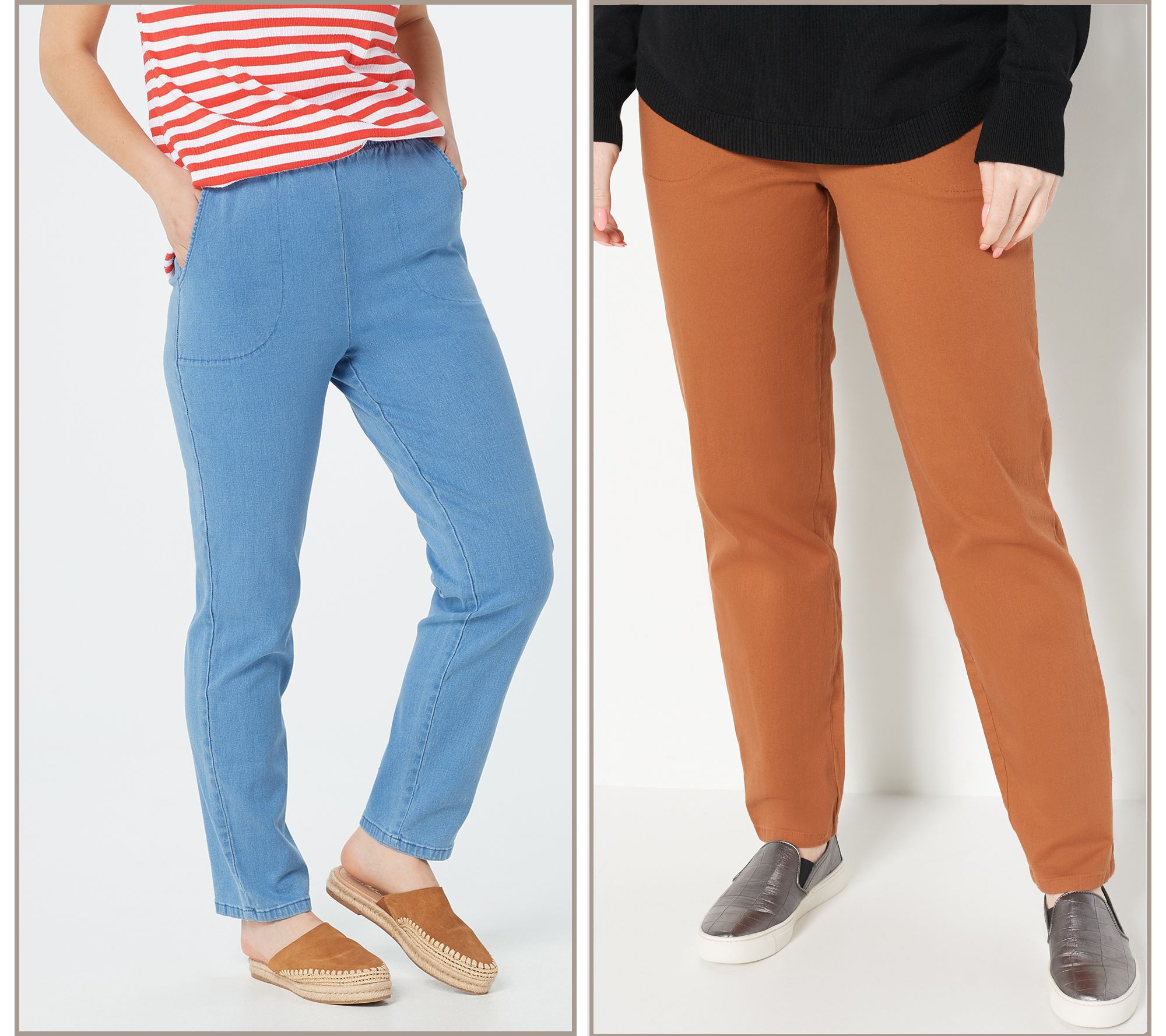 denim & co original waist stretch pants